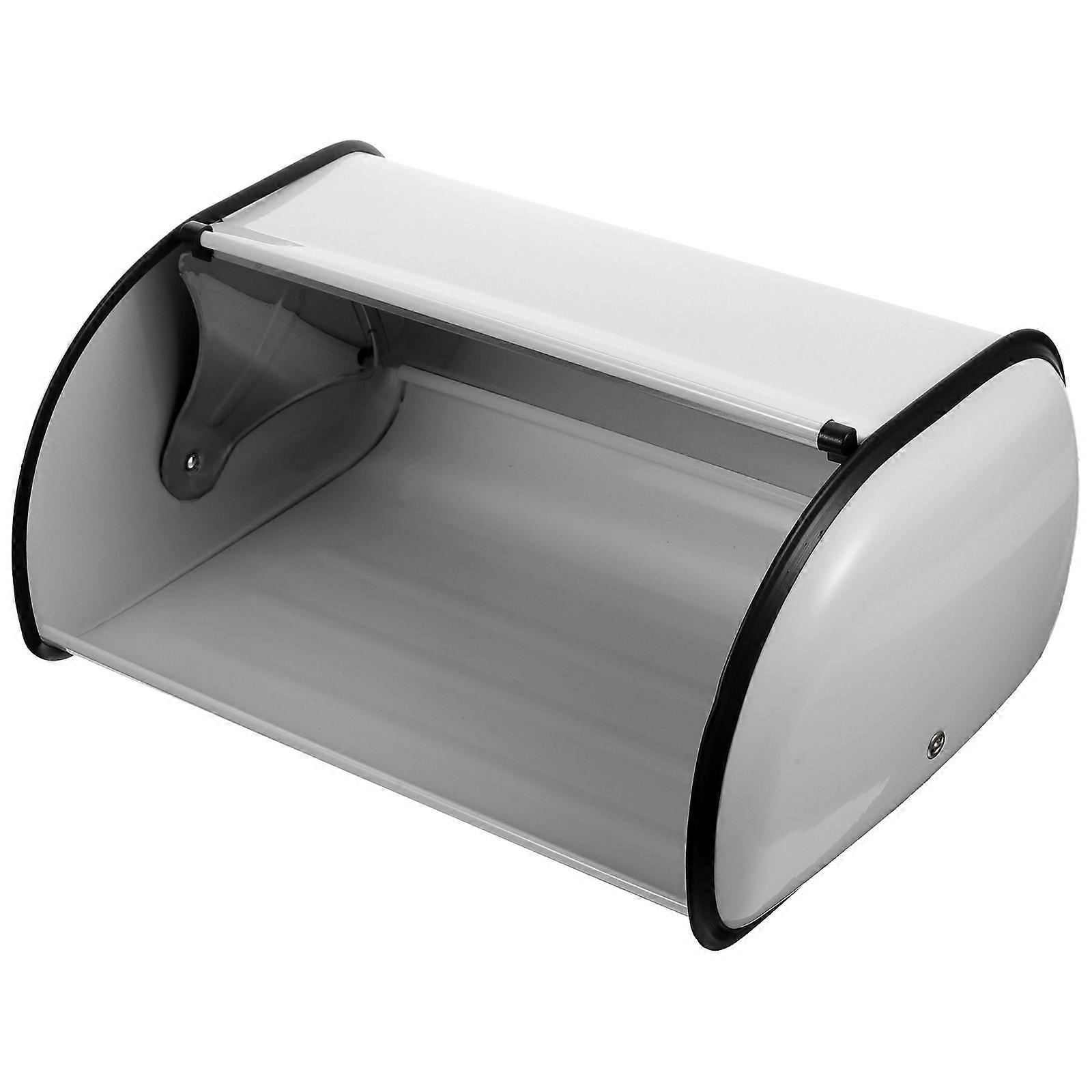 Loaf Bread Box Iron Storage Container Drum Shaped Airtight Home Use 1Pcs