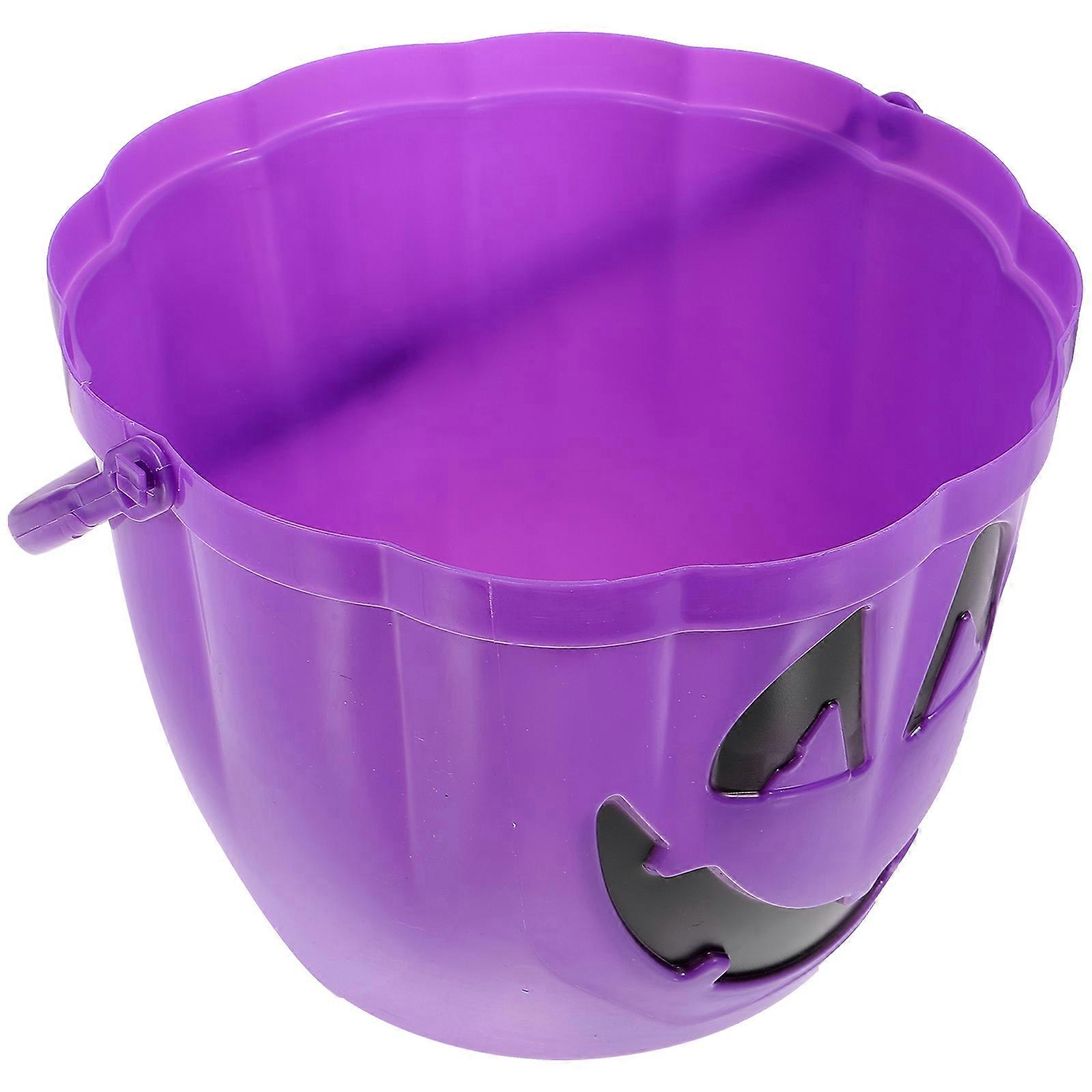 Bucket Halloween Theme Carrying Items Purple 23x16.5cm 1Set