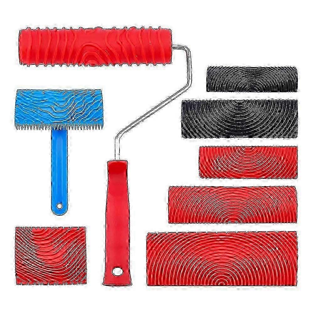 Εργαλείο ζωγραφικής κόκκων ξύλου από καουτσούκ, με τον κύλινδρο μοτίβων μοτίβων εργαλείων ζωγραφικής υφής τοίχων λαβής για τον πόνο