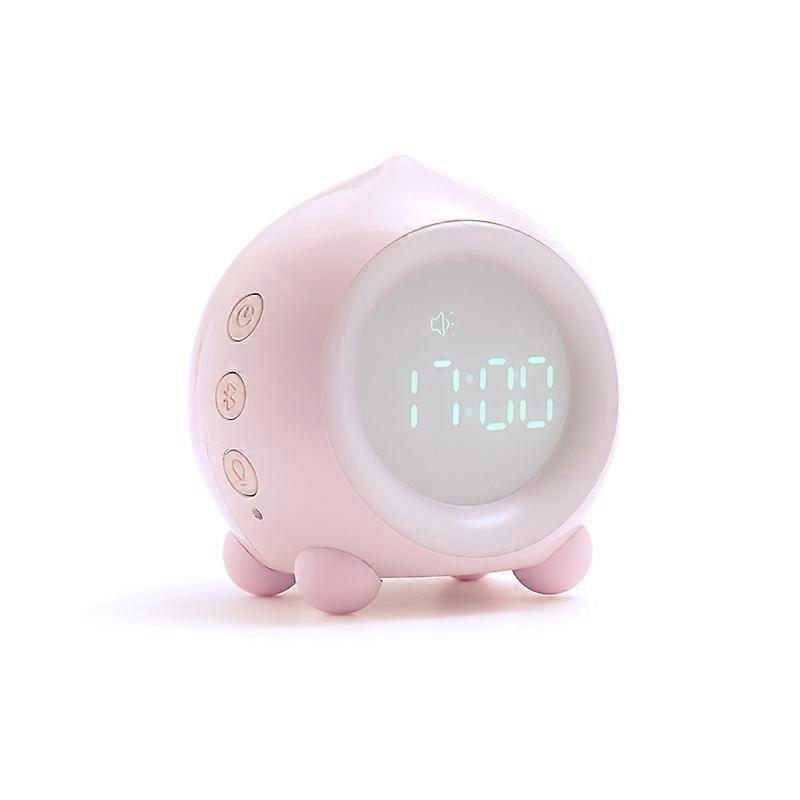 (Pink) Children's Alarm Clock Bright LED Digital Lamp Growing Alarm Clock