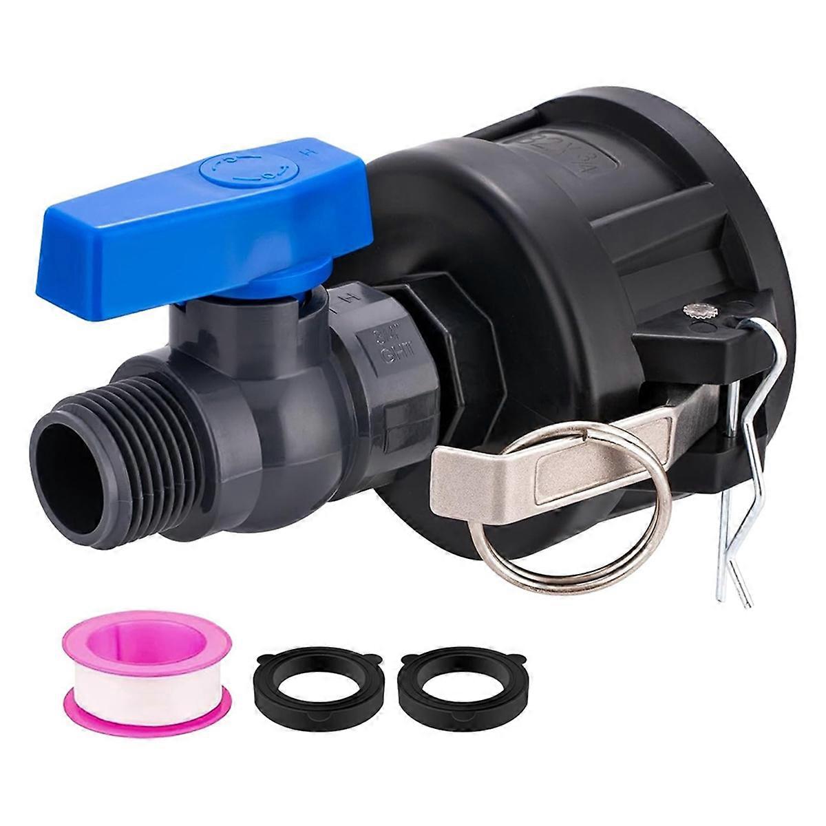 IBC Tote Adapter, 2 Inch Cam Lock for 275-330 Gallon IBC Tote Tank, IBC Tote to Garden Hose Fitting