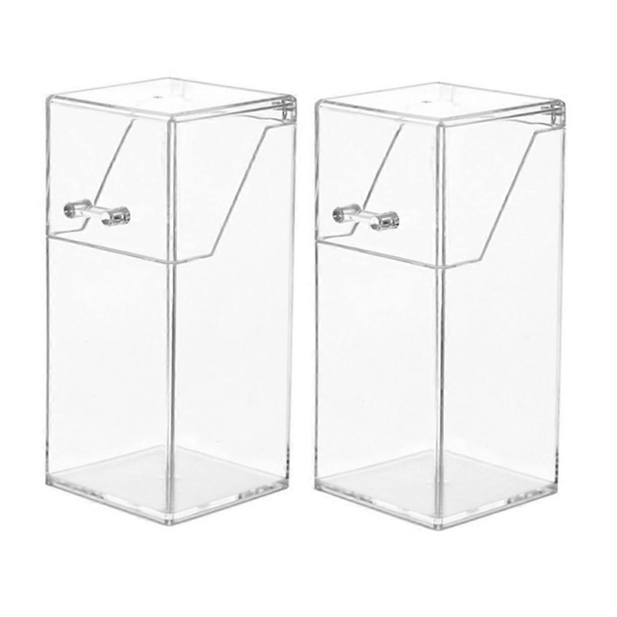 Acrylic Brush Organizer with Lid, Stackable Storage Box for Cosmetics and Pen Holder, Practical for Desk and Makeup