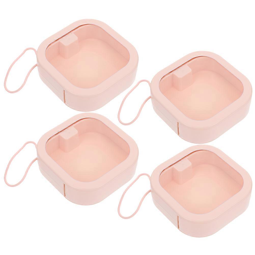 4pcs Portable Multi Function Hair Tie & Earring Organizer Box with Lanyard – TPE Storage Case for Hair Accessories & Bobby Pins – Space Saving Design