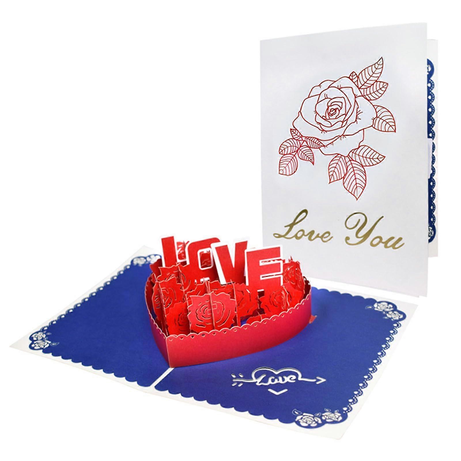 3D Rose Gift Box Wedding Invitation Card Valentine's Day Card for Romantic Expressions Handmade Design