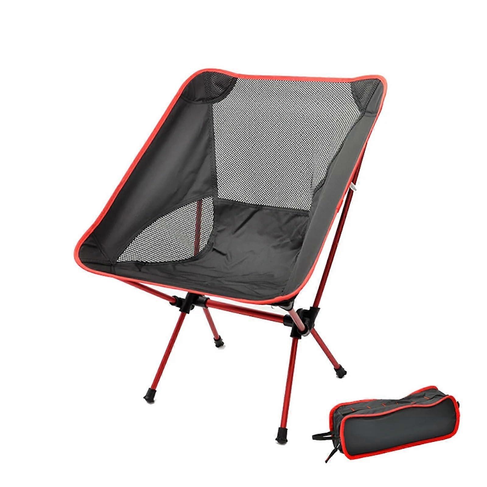 Detachable Portable Folding Chair for Outdoor Camping, Ultralight Beach and Fishing Seat in Red for Travel, Hiking, and Picnic