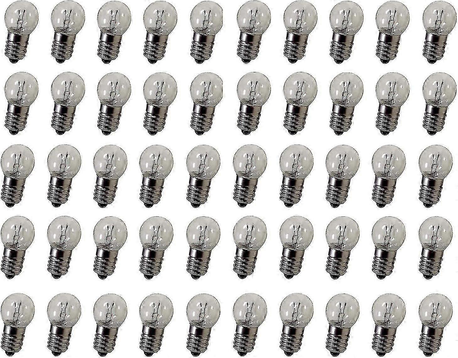 Dc 50pcs E10 2.5v 0.3a Warm White Miniature Light Bulb Screw Base