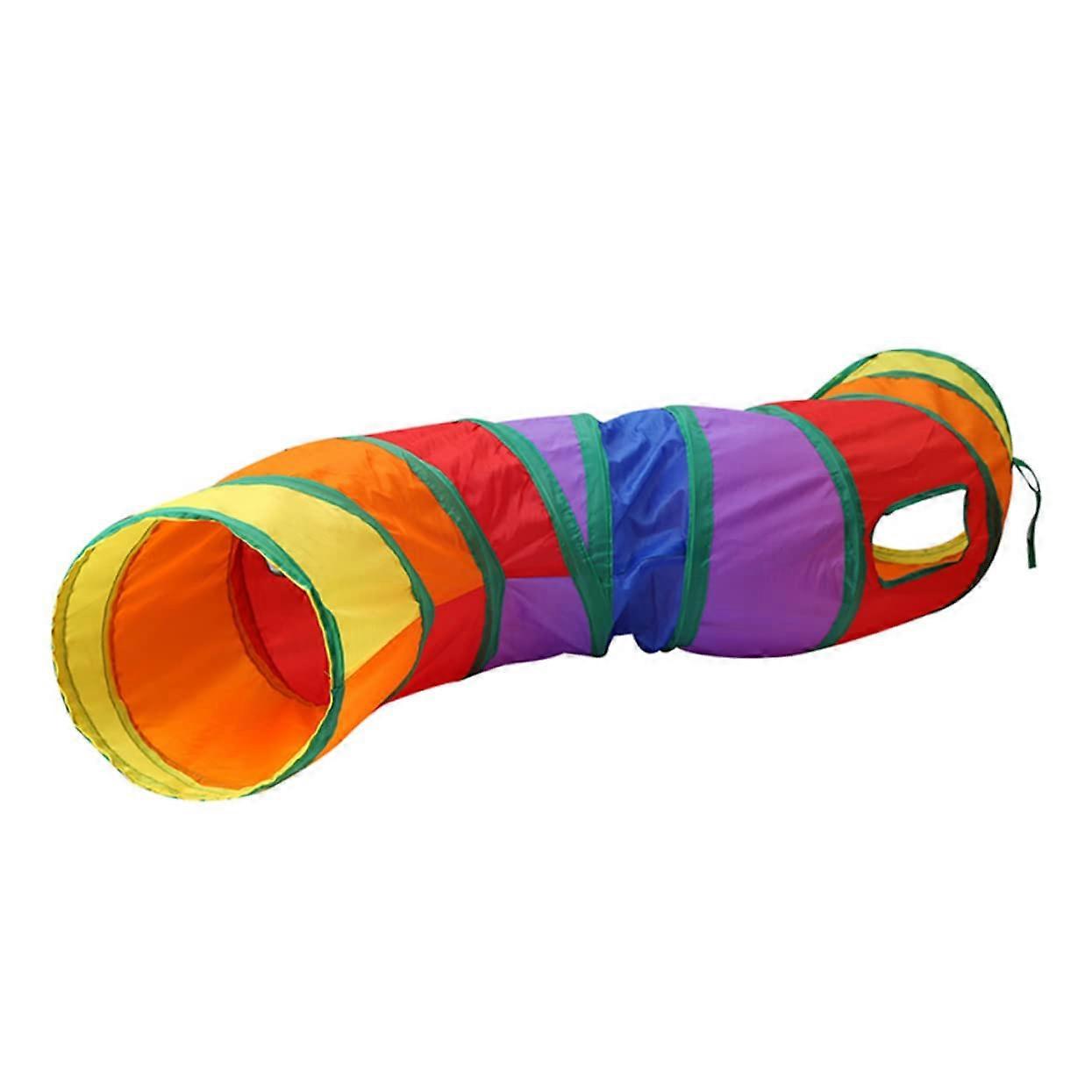 Foldable Sshaped cat tunnel, interactive cat toy, rainbow cat puzzle, pet supplies, endless fun.