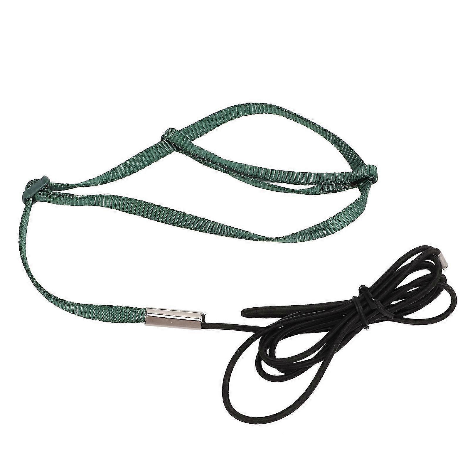 Adjustable Elastic Bird Harness Leash for Flying Training Parrot Traction Rope for Cockatiel and Lovebird Green S