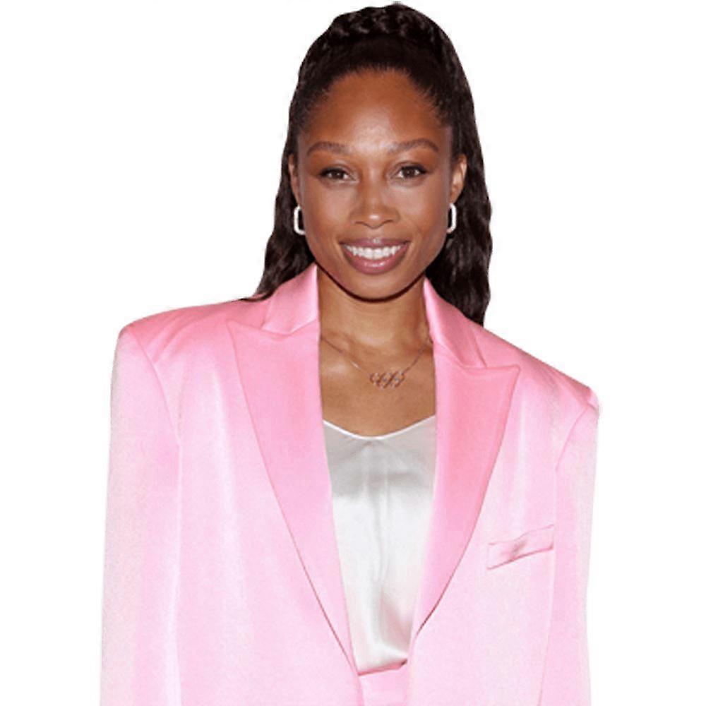 Allyson Felix (Hellrosa Anzug) Halbkörper Buddy Ausschnitt