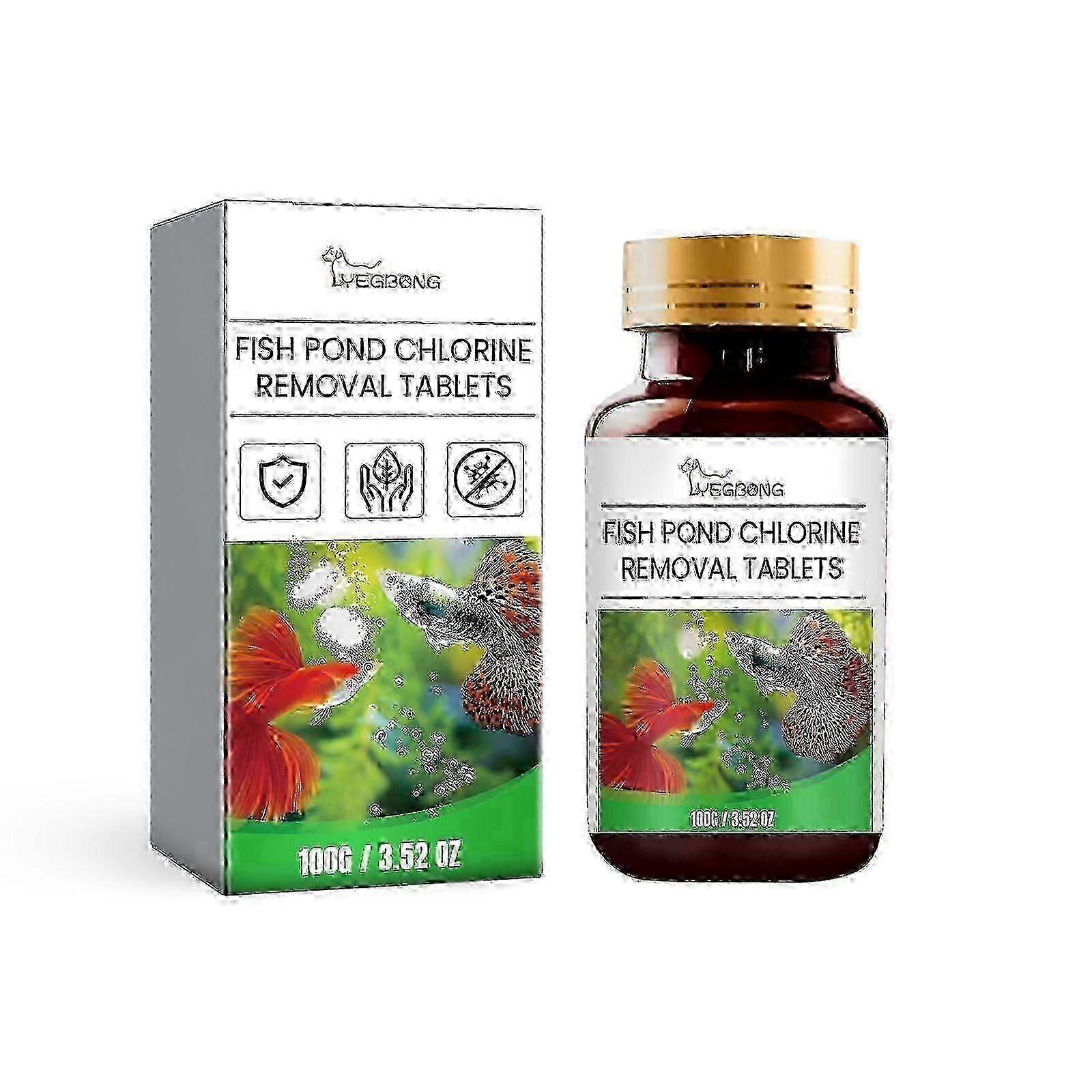 Iaz de pește Tablete de îndepărtare a clorului, acvariu Curățarea rezervorului de pește Decontaminare Îndepărtarea algelor Calitatea apei Tablete efervescente de clarificare a apei