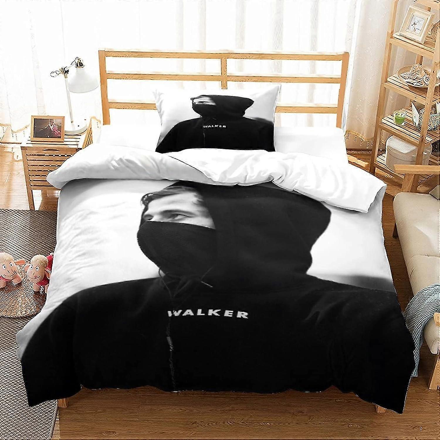DJ Printed Bedding Set with Pillow Shams, Microfiber Comforter Cover Zipper 3 Pcs Single, Suitable for Music Fans