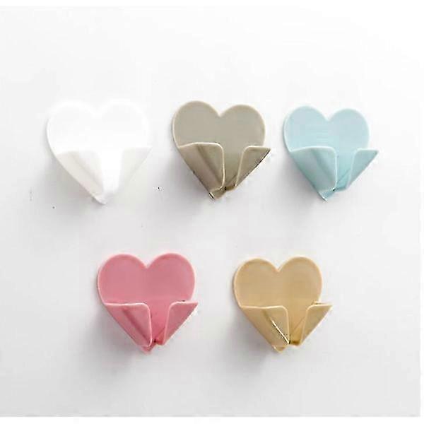 Wall-mounted Power Plug Socket Holder - Heart White 2-pack