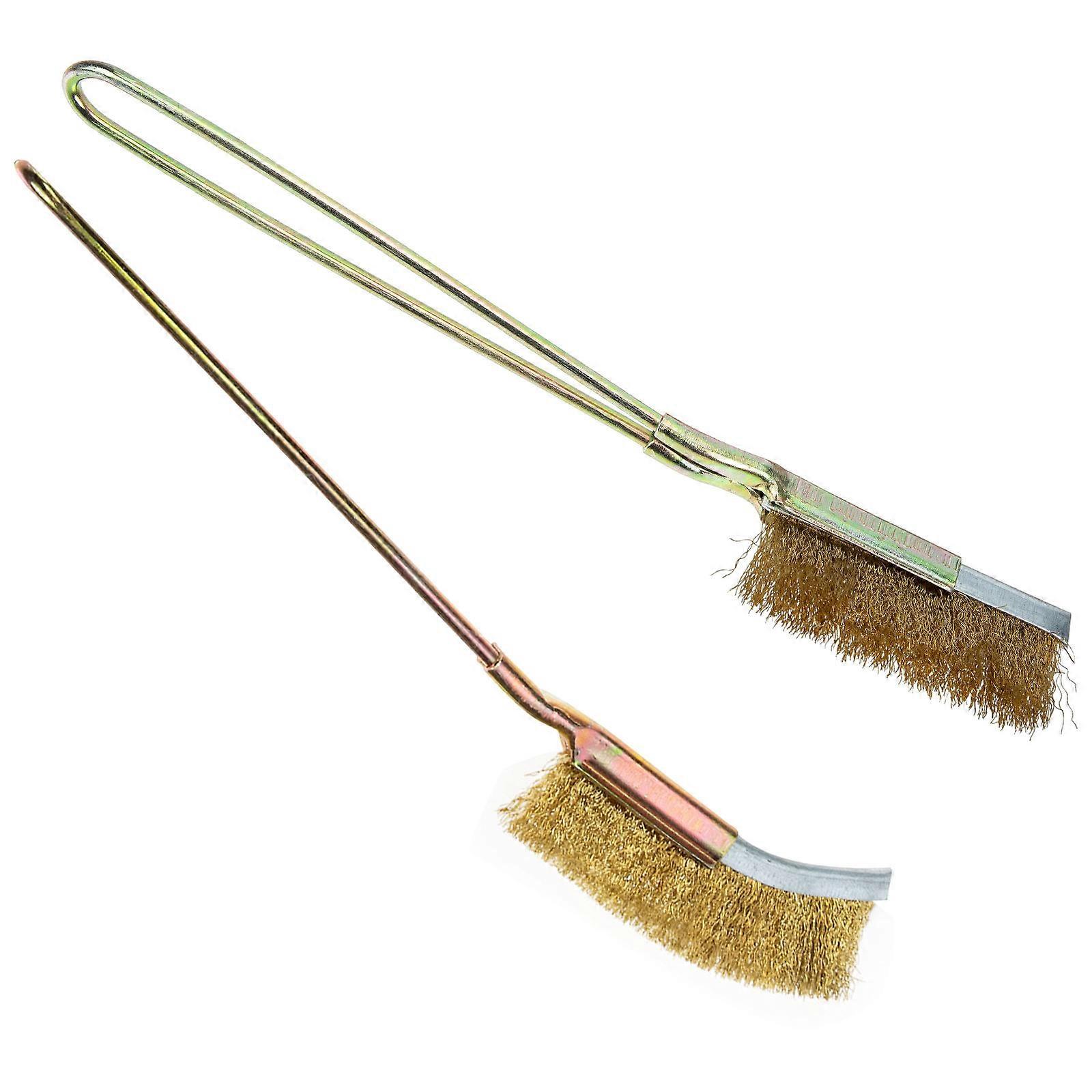 Copper Wire Cleaning Brush with Comfortable Handle for BBQ Grill Removal – Lightweight, Heat Resistant Mini Scrubbing Tool for Tight Corners and Gaps