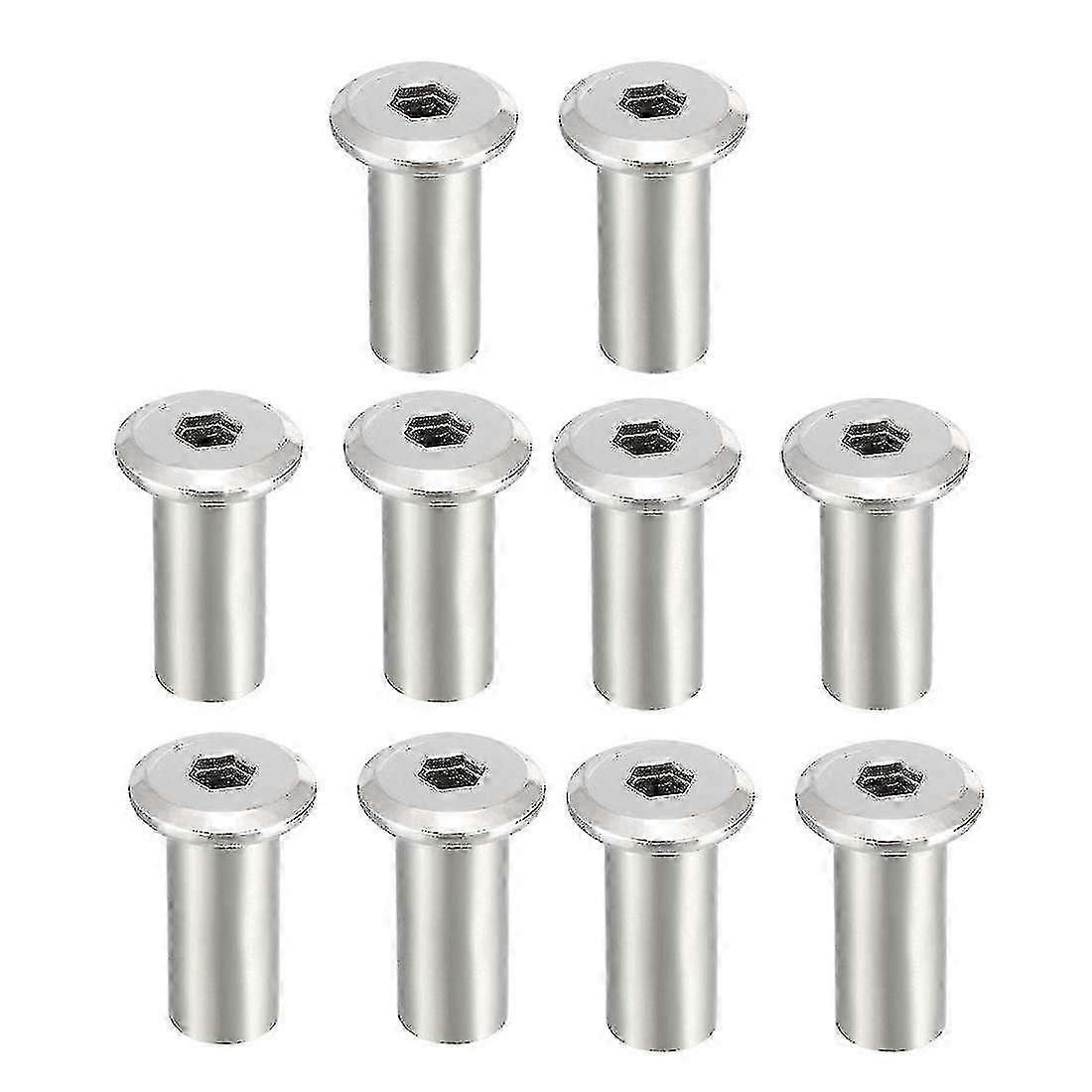 M8x20mm Hex Socket Head Innsats Mutter Skrue Stolpehylse For Møbler 10 stk