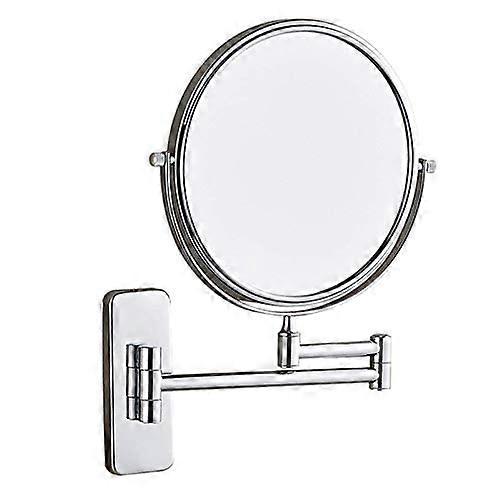 Bathroom Wall Mirror 8 Inch Makeup Mirror Double-Sided Brass Magnifying Mirror 10X Chrome 360 Degree Rotatable Cosmetic Shaving Mirror