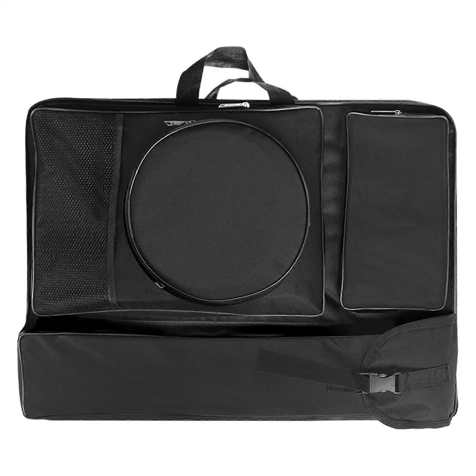 Artwork Storage Bag, Large Capacity Pouch for Drawing Boards, 19.69 x 25.59 Inch Multifunctional Black Art Bag for Paper and Brushes