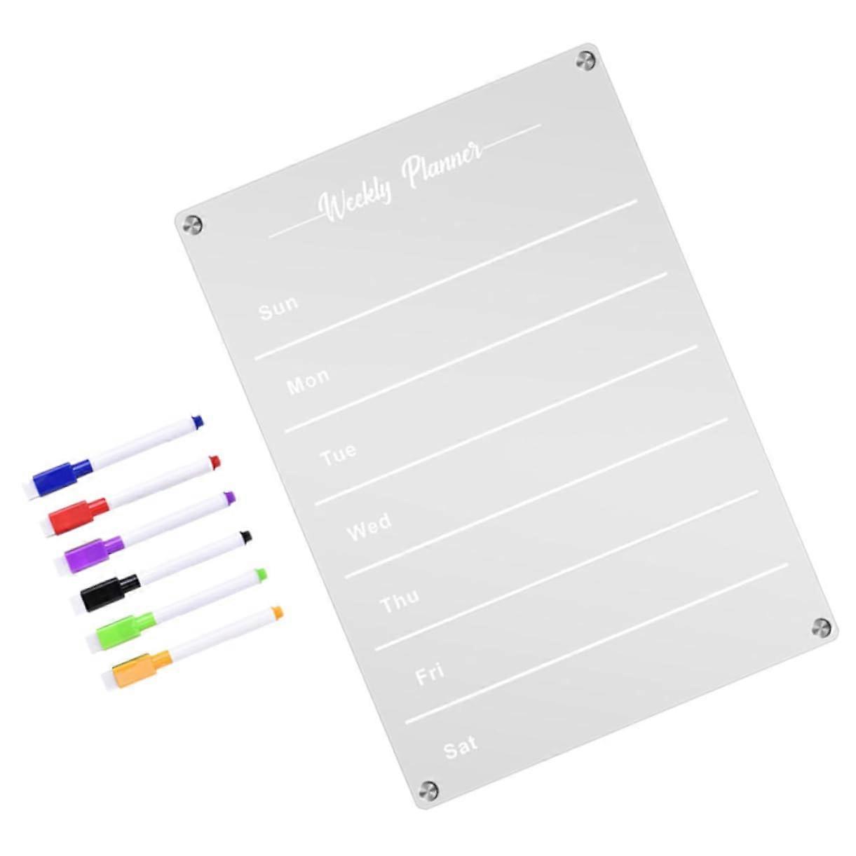 Magnetic Fridge Planning Board One-Piece Dry-Erase Daily Schedule Board With Markers Portable Organizer For To-Do Lists