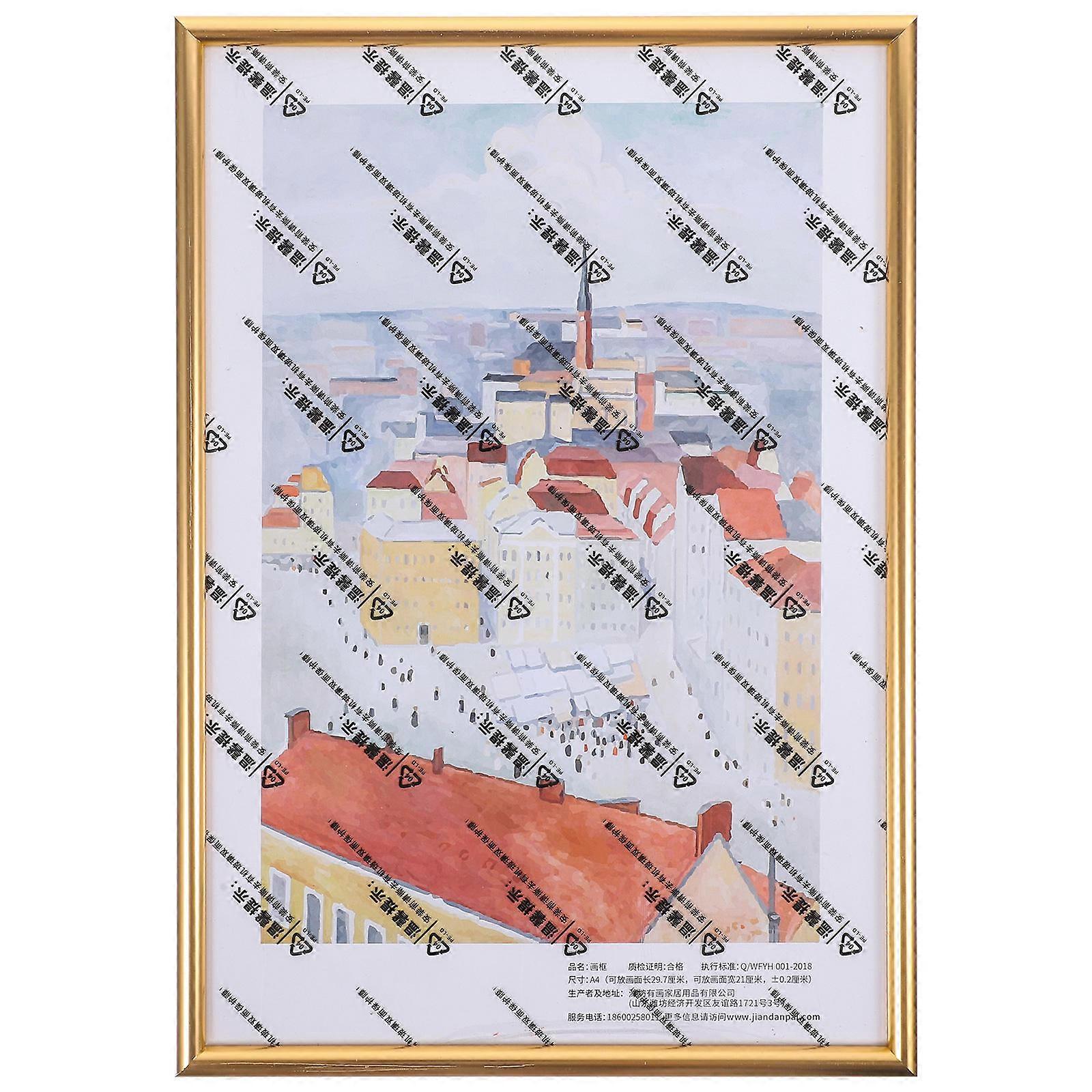Document Frame Wall Mounting Certificate Frame Golden 30.00X21.30X2.00CM Puzzle Mount Home Decor 1Set