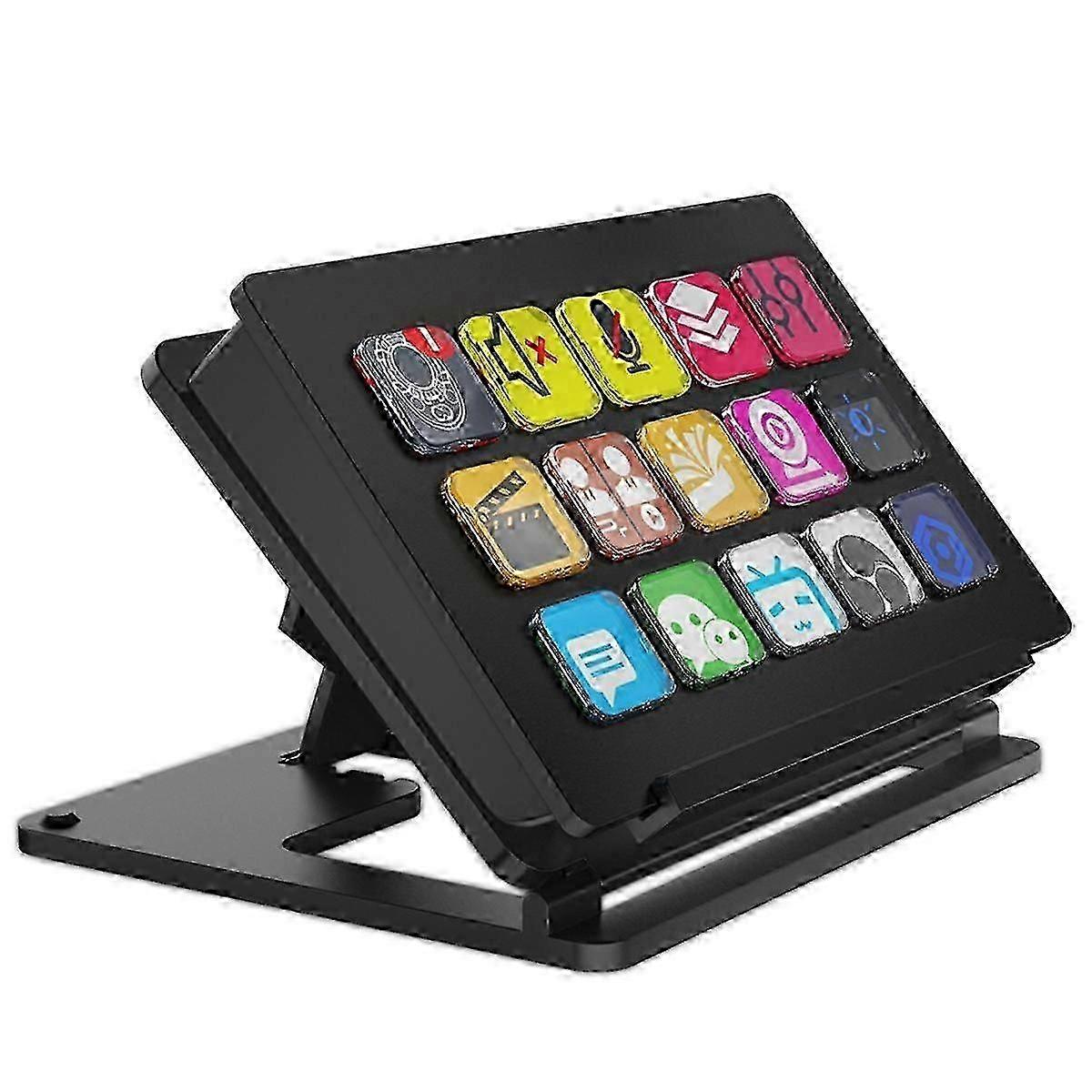 For StreamDeck Keyboard LCD Button 15Key Live Content Creation Visual Controller Button Custom for Windows/Android/IOS JN