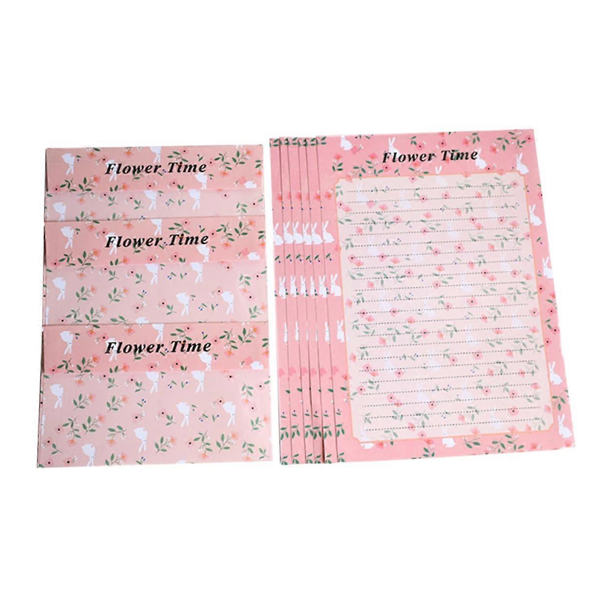 36 Pieces Letter Paper with Envelopes Writing Mini Small Greeting Card Envelopes Greeting Stationery Stationary Envelope Kit Pink