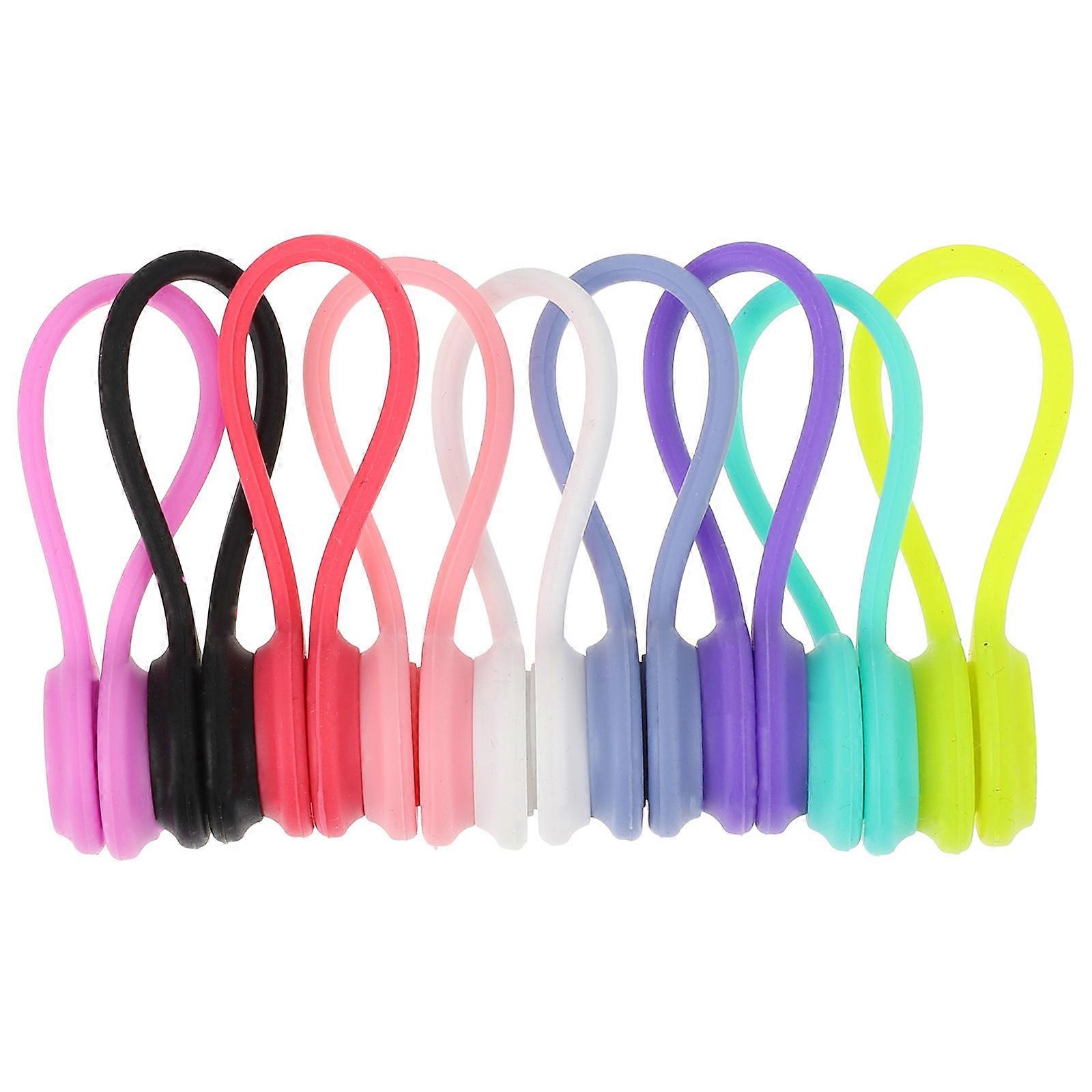 Cord Organizer Magnetic Cable Manager General Users 2x5cm Rubber 9Pcs