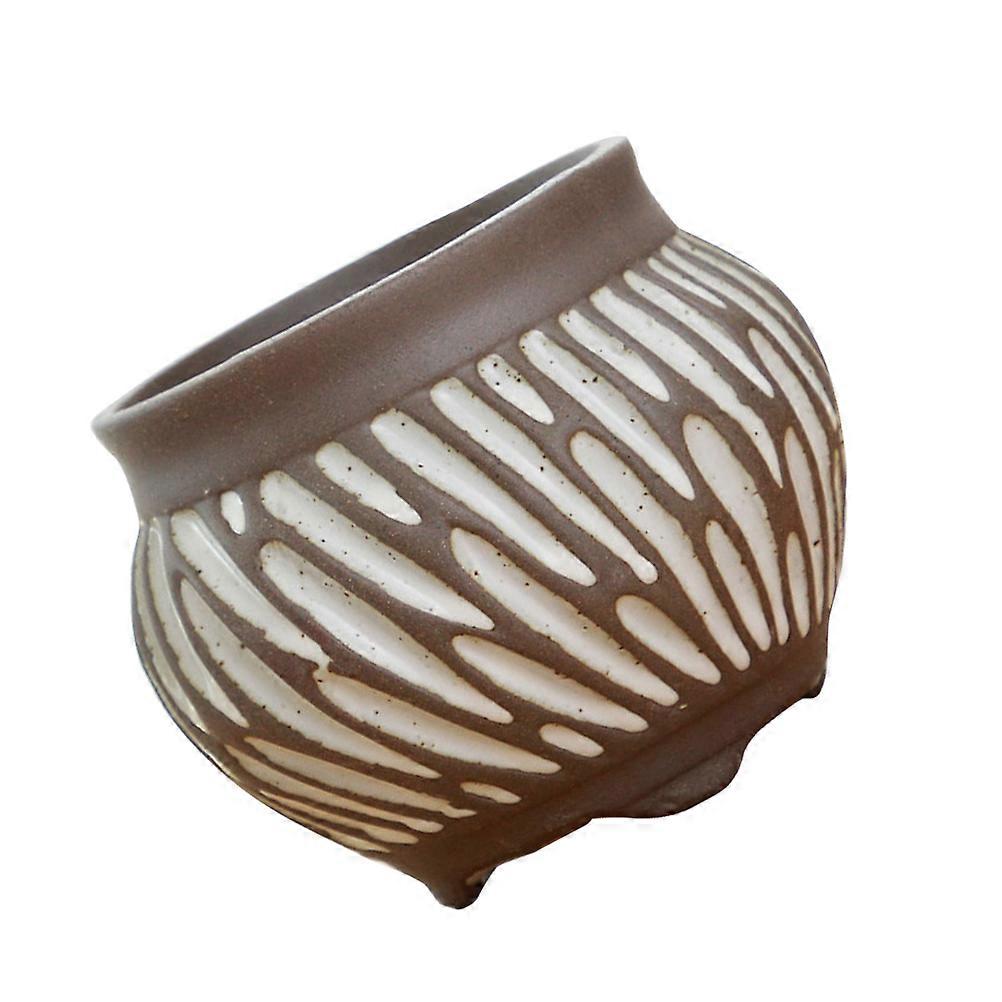Decorative Pottery Planter Ceramic Flowerpot Breathable Cutting Container For Nature Enthusiasts Home Store Use 10.5x8.7cm 1PC