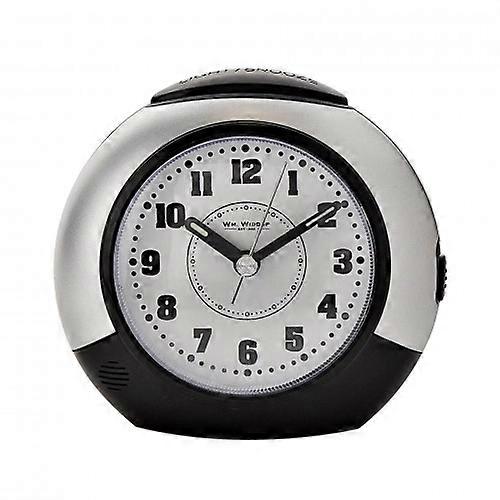 Hometime Large Round Sweep/Light/Snz Alarm Clk Silver/Black