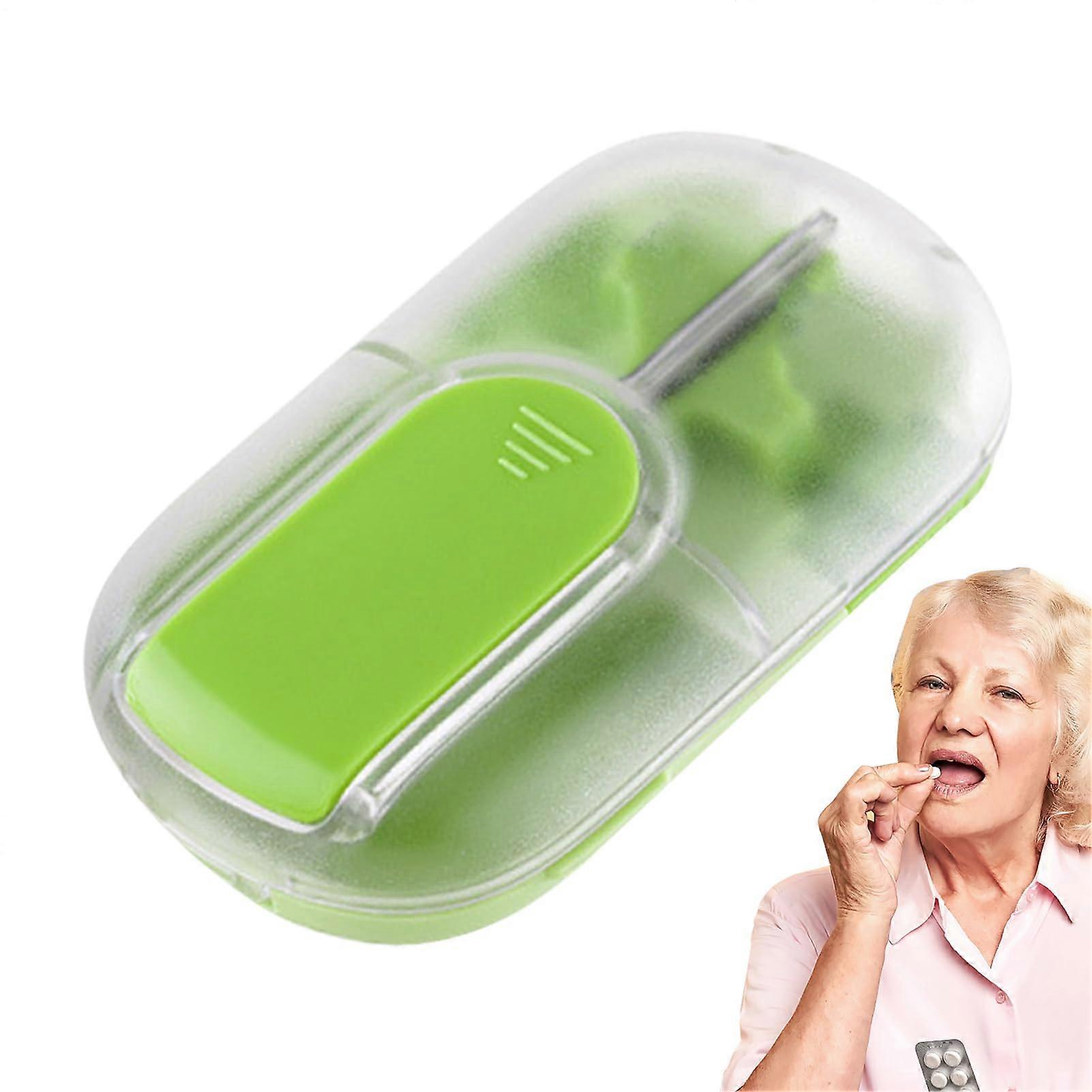 Pill Crushers for Elderly, Pill Cutter, Grinder, Portable Medicine Box
