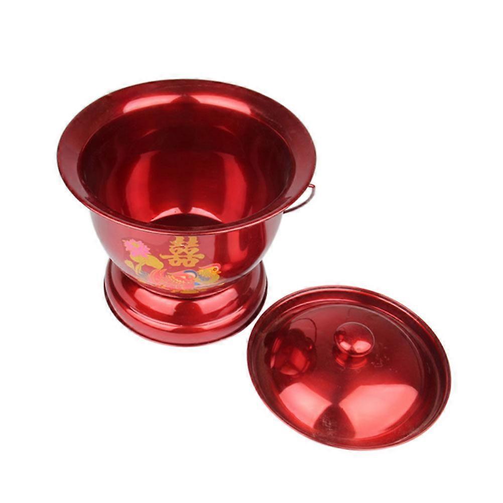 Retro Stainless Steel Urine Holder for Home Use Durable and Practical Red 1 Pc