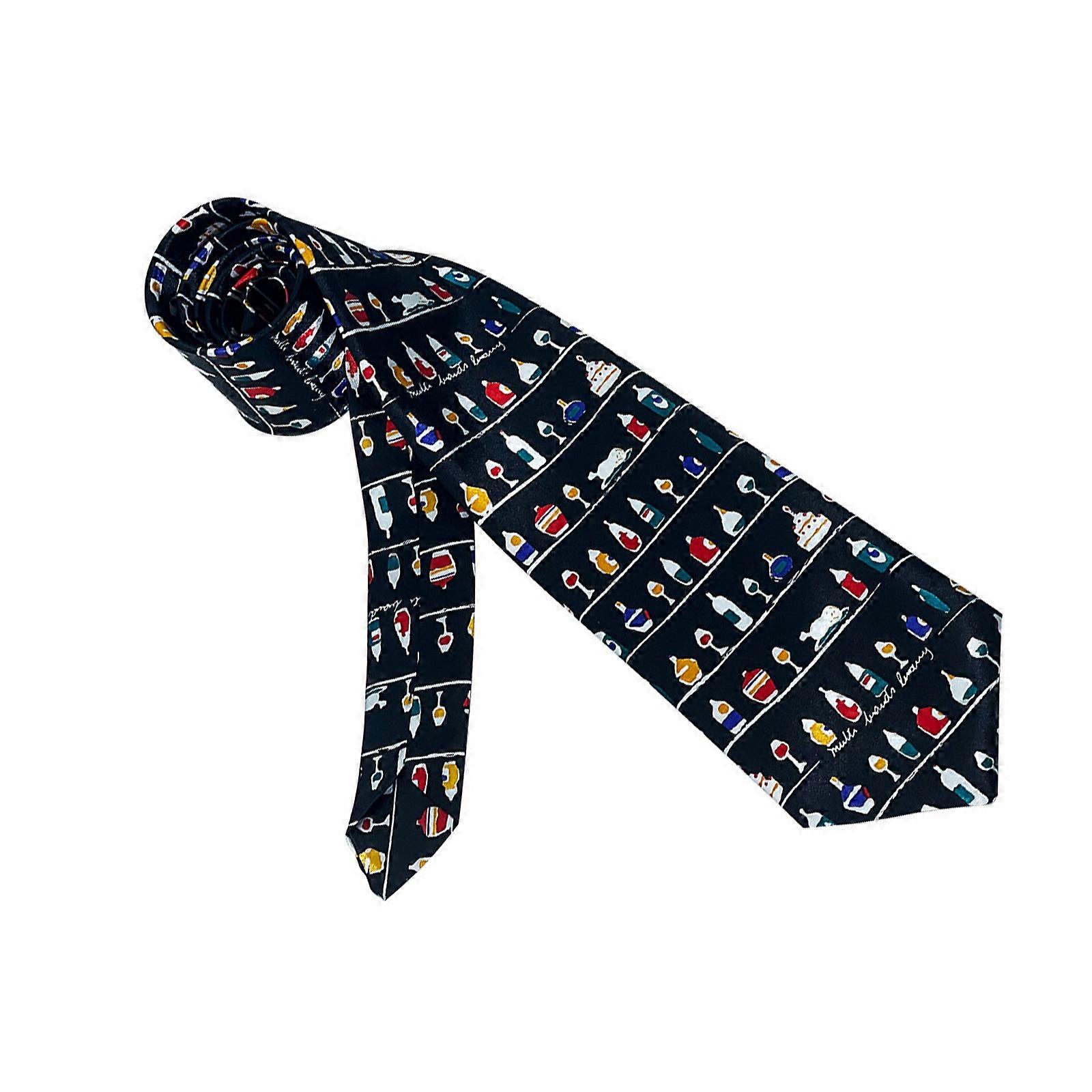 Stylish Men's Necktie with Musical Instrument or Bottle Pattern Soft Polyester Fabric For Formal And Casual Occasion Multicolor