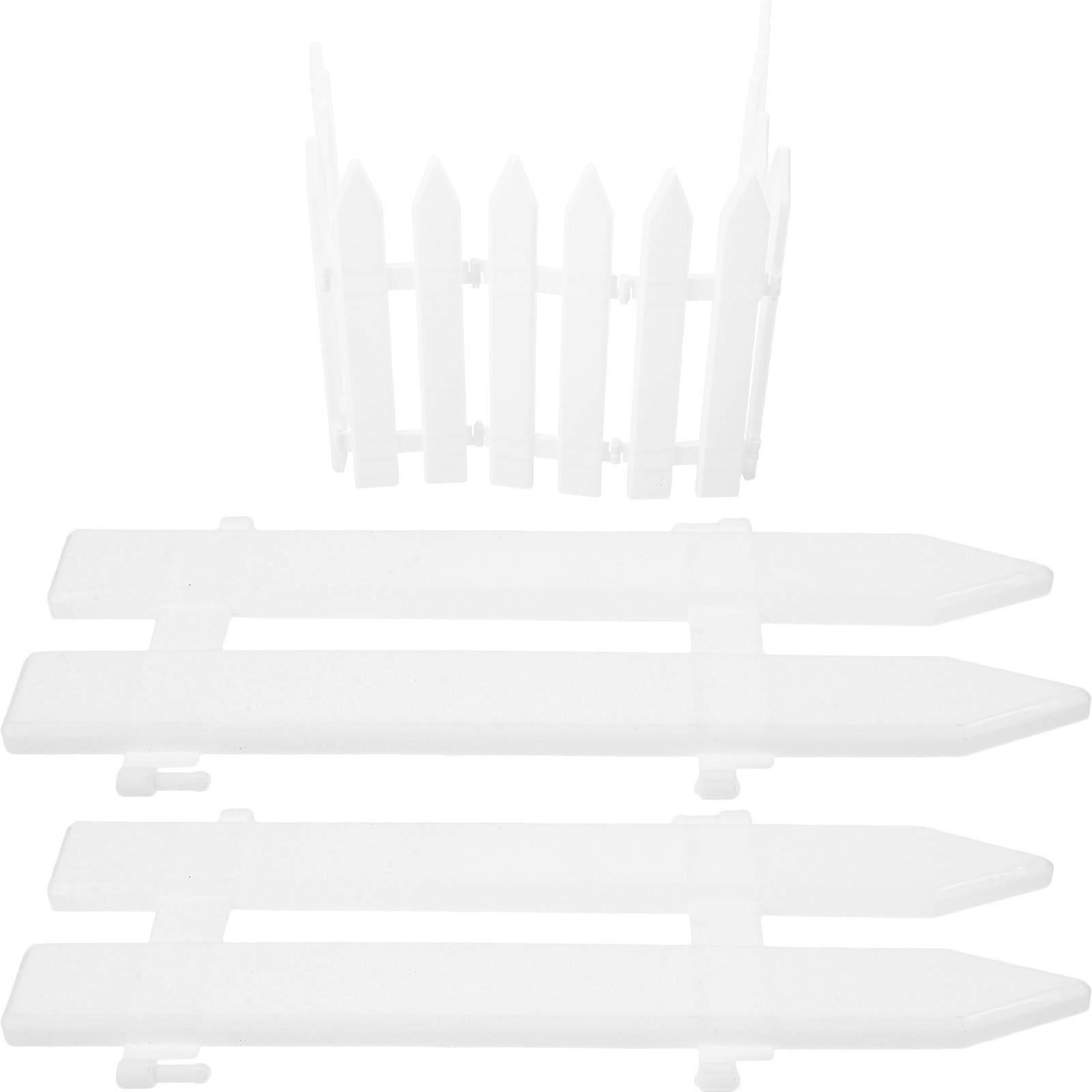 White Plastic Simulation Fence for Decoration Create Festive Atmosphere 10 Pieces
