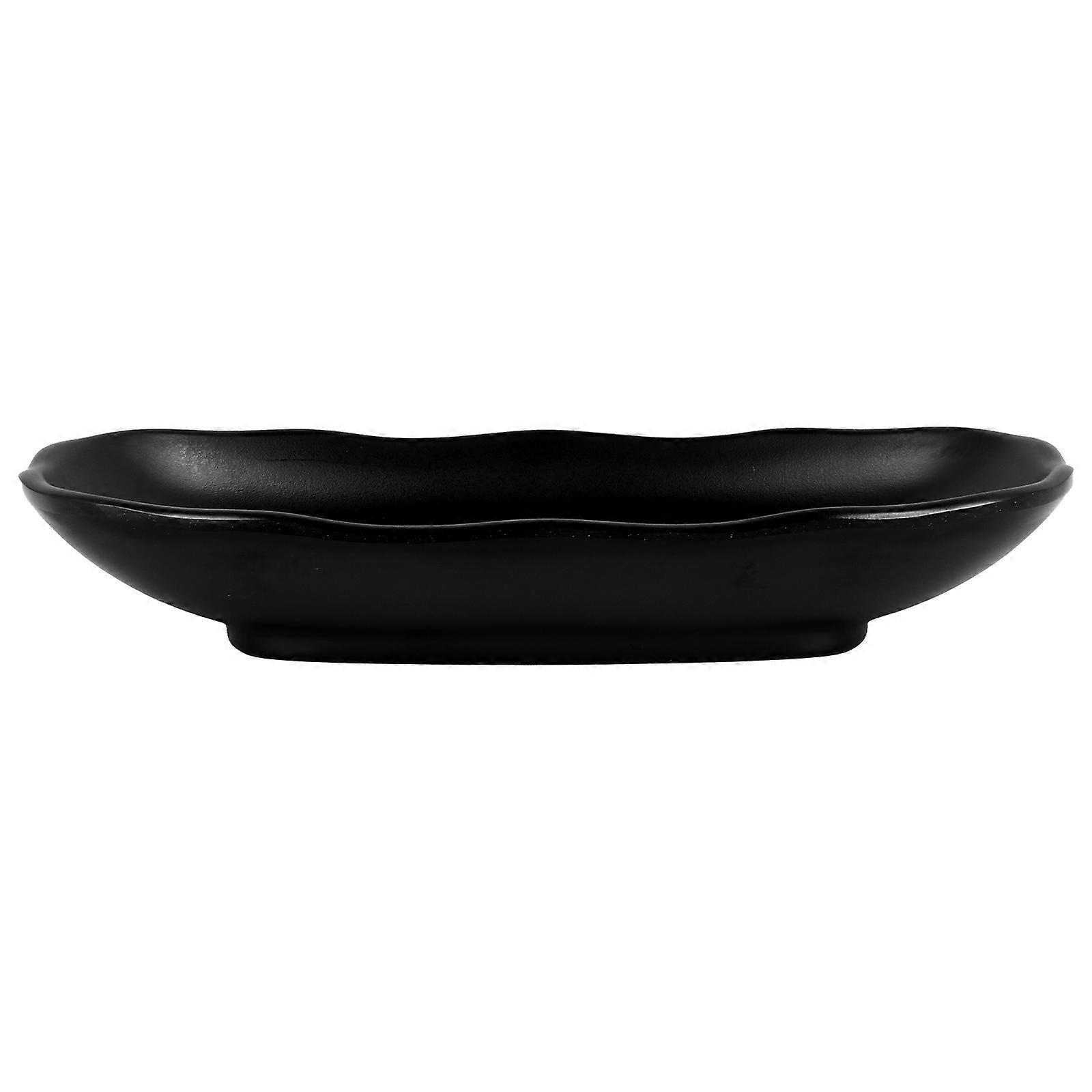 Simple Storage Tray for Jewelry and Fruits Practical Melamine Tableware in Black Color Household Use