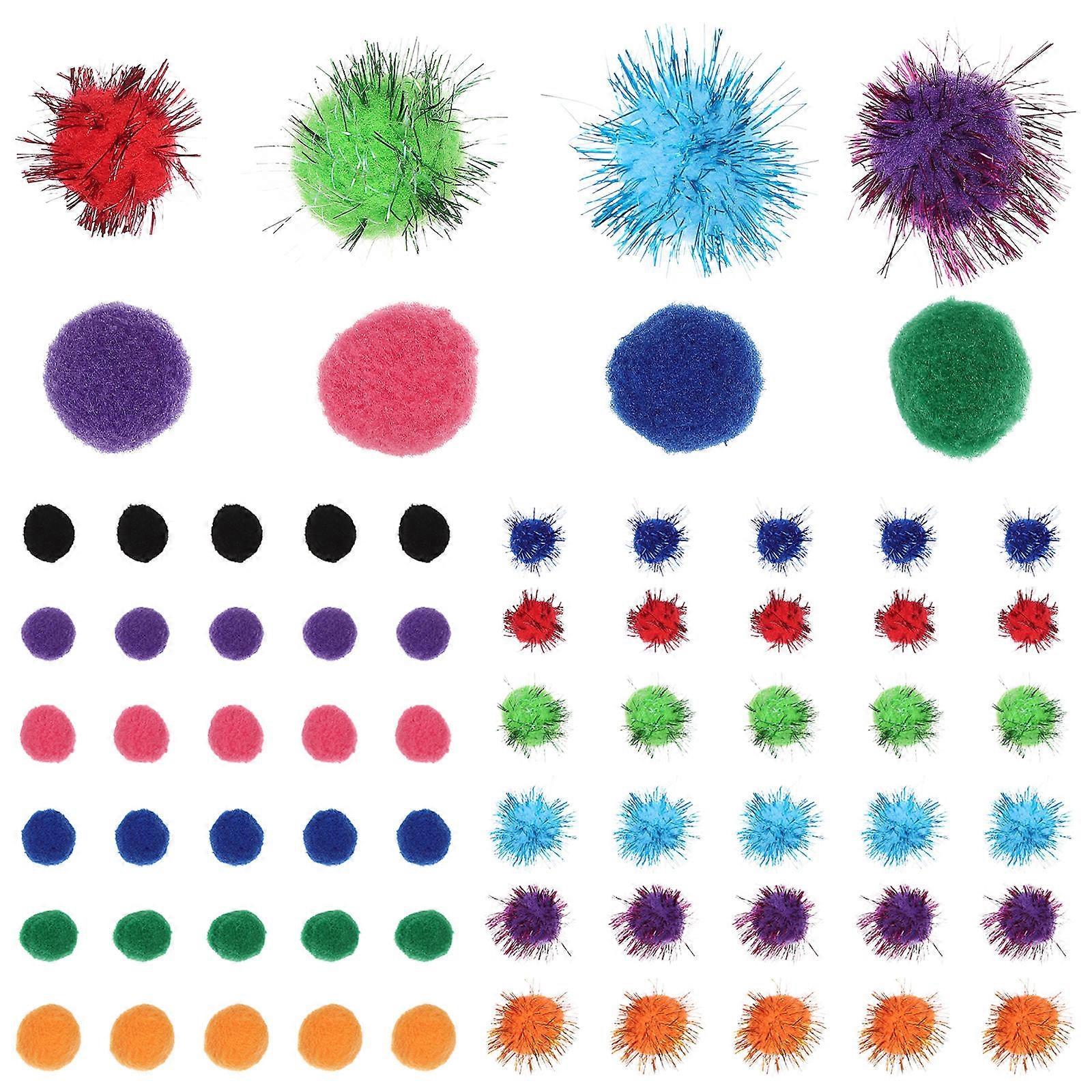 Pom Poms For Crafts Fluffy Plush Balls Mixed Style Assorted Color 3.00X3.00X3.00CM Craft Decoration 800Pcs