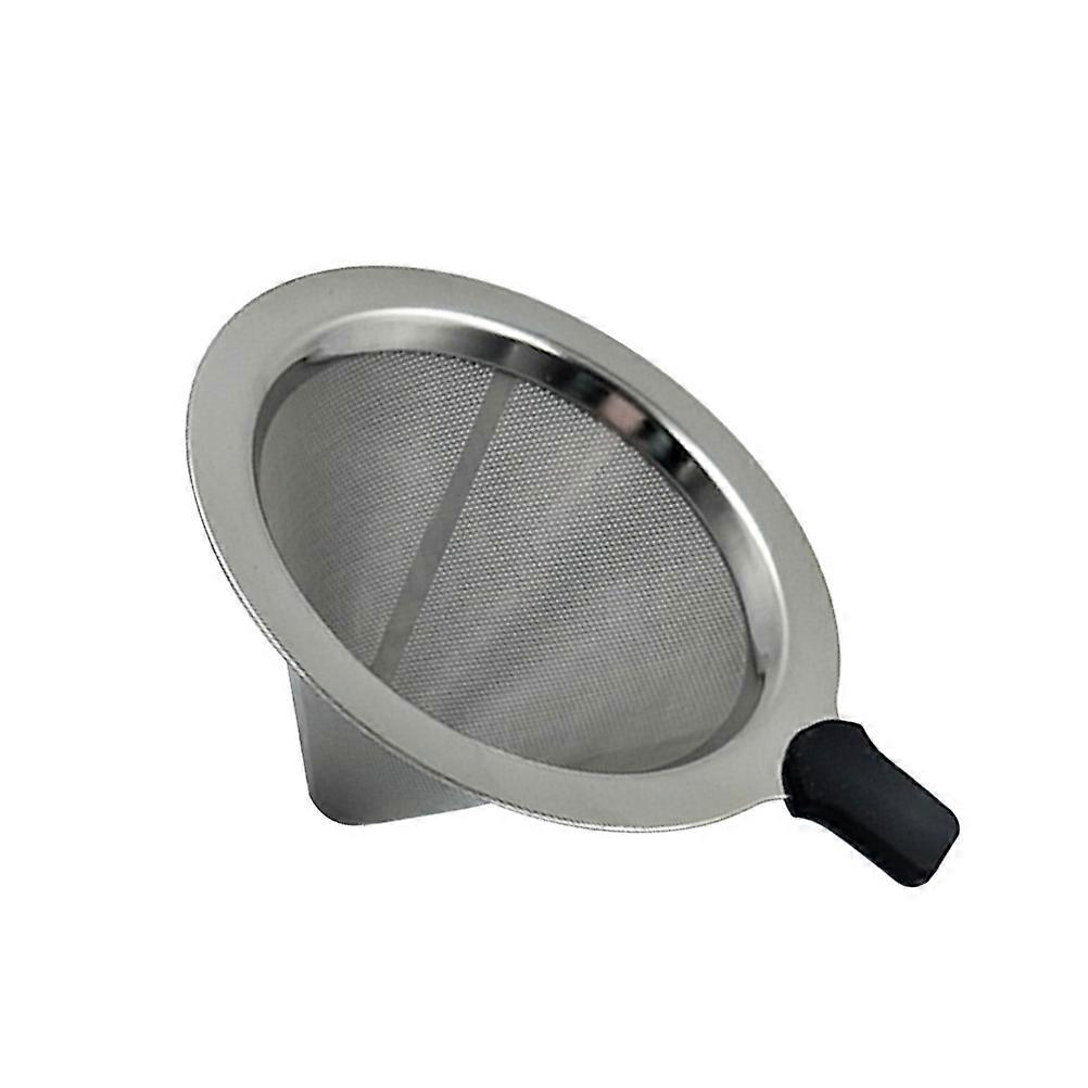 Stainless Steel Coffee Filter Dripper Reusable for Home Use Silver 101x80mm