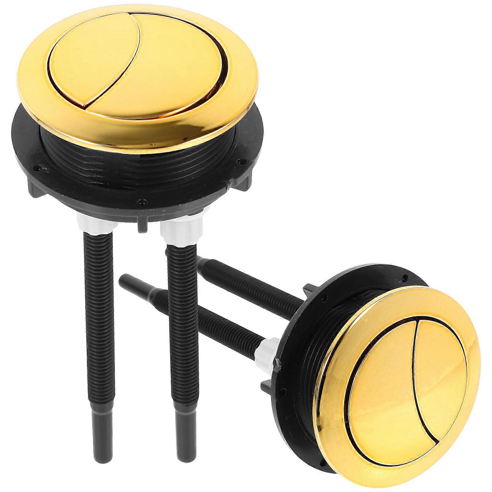 Toilet Control Button Easy Install Bathroom Toilet Accessory High-End Electroplating Technology 2Pcs