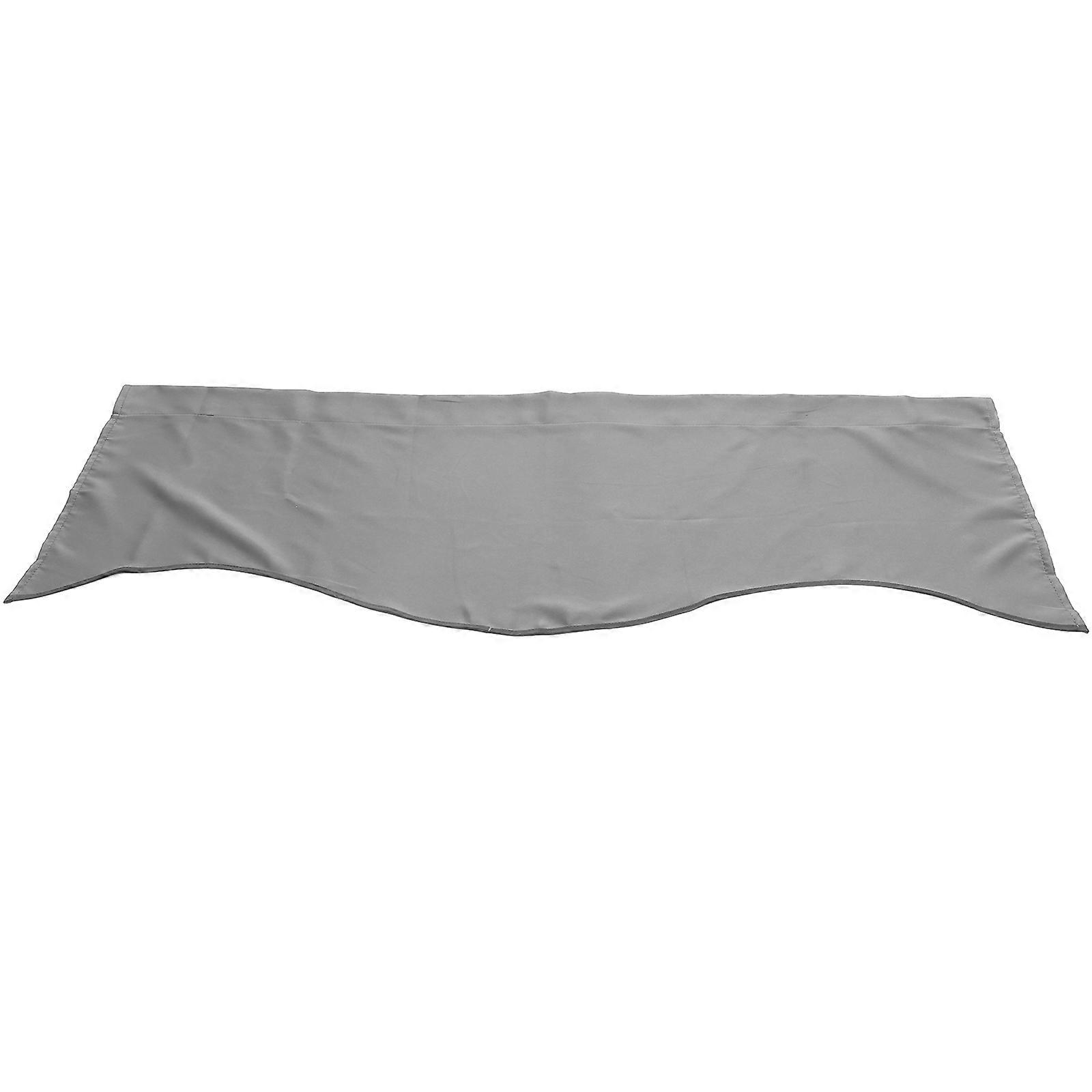 Decorative Kitchen Valance Polyester Solid-color for Living Room 132X46cm Dark Grey Short Design 1Set