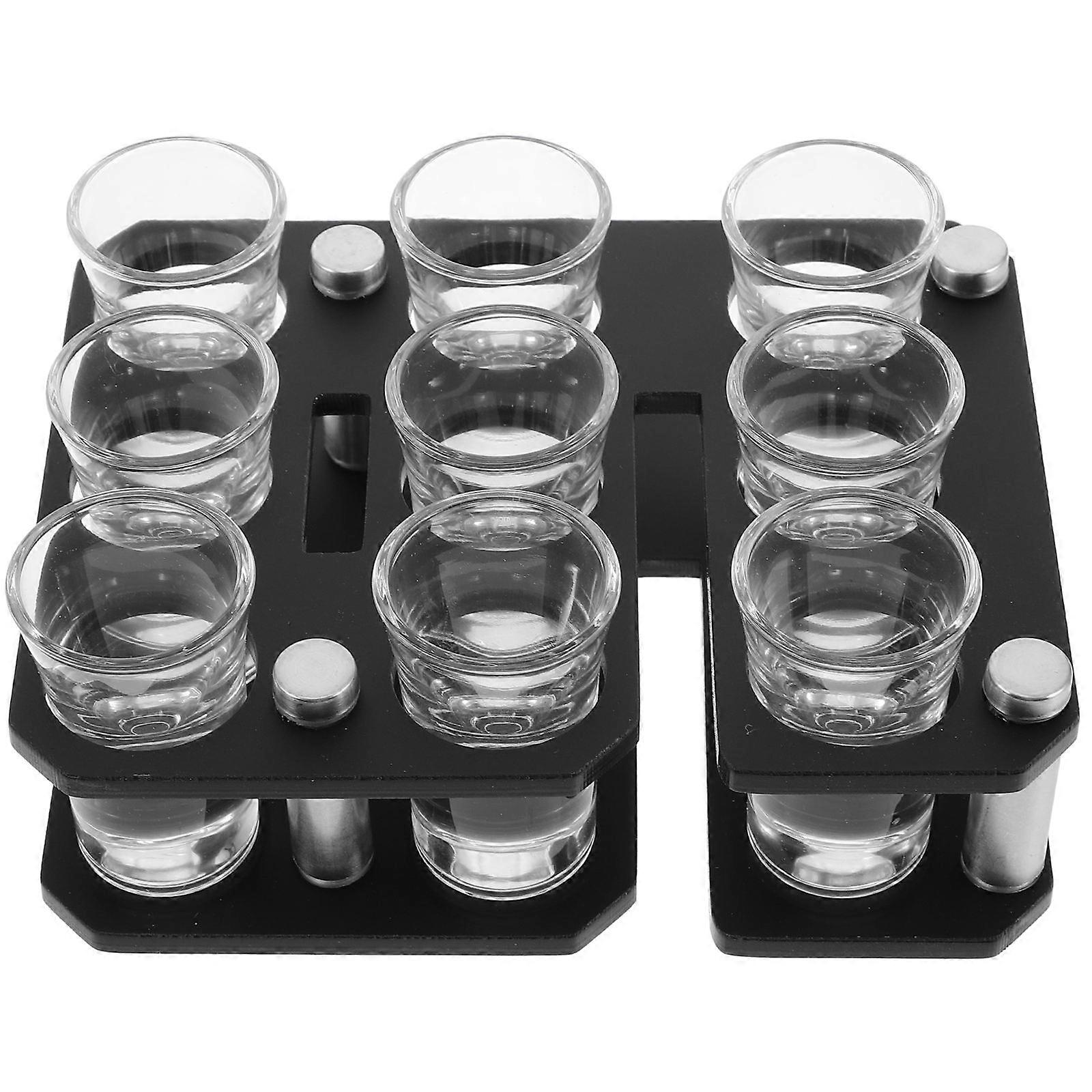 Wine Glass Tray Shelf For KTVs Home Use Black Acrylic Frosted Finish Organizing Glasses 15.00X11.70X7.00CM 1Set