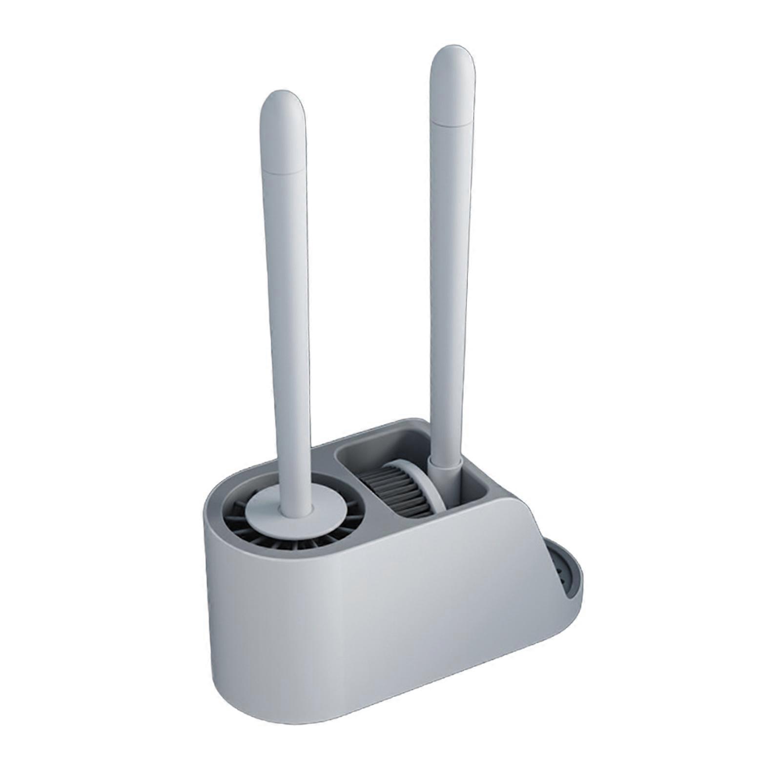 Seinään kiinnitettävä wc-harjasarja kylpyhuoneen wc-harja tilaa säästävä wc-harja kumiharjatyökalu wc-huoltoon tummanharmaa