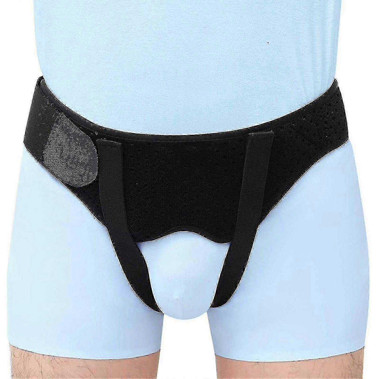 Inguinal support belt with removable pads for hernia