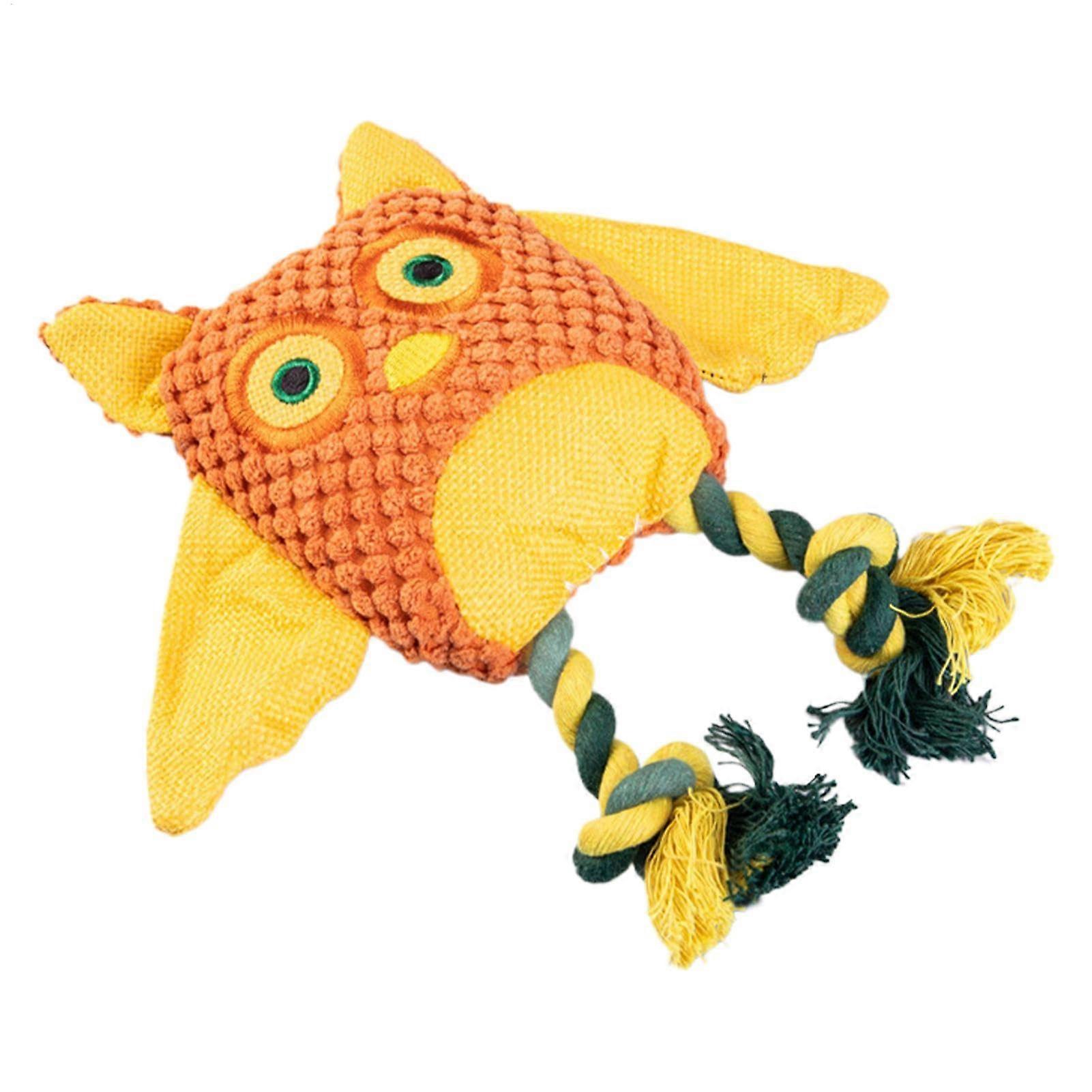 Squeaky owl dog toy with squeaker tough plush puppy toy