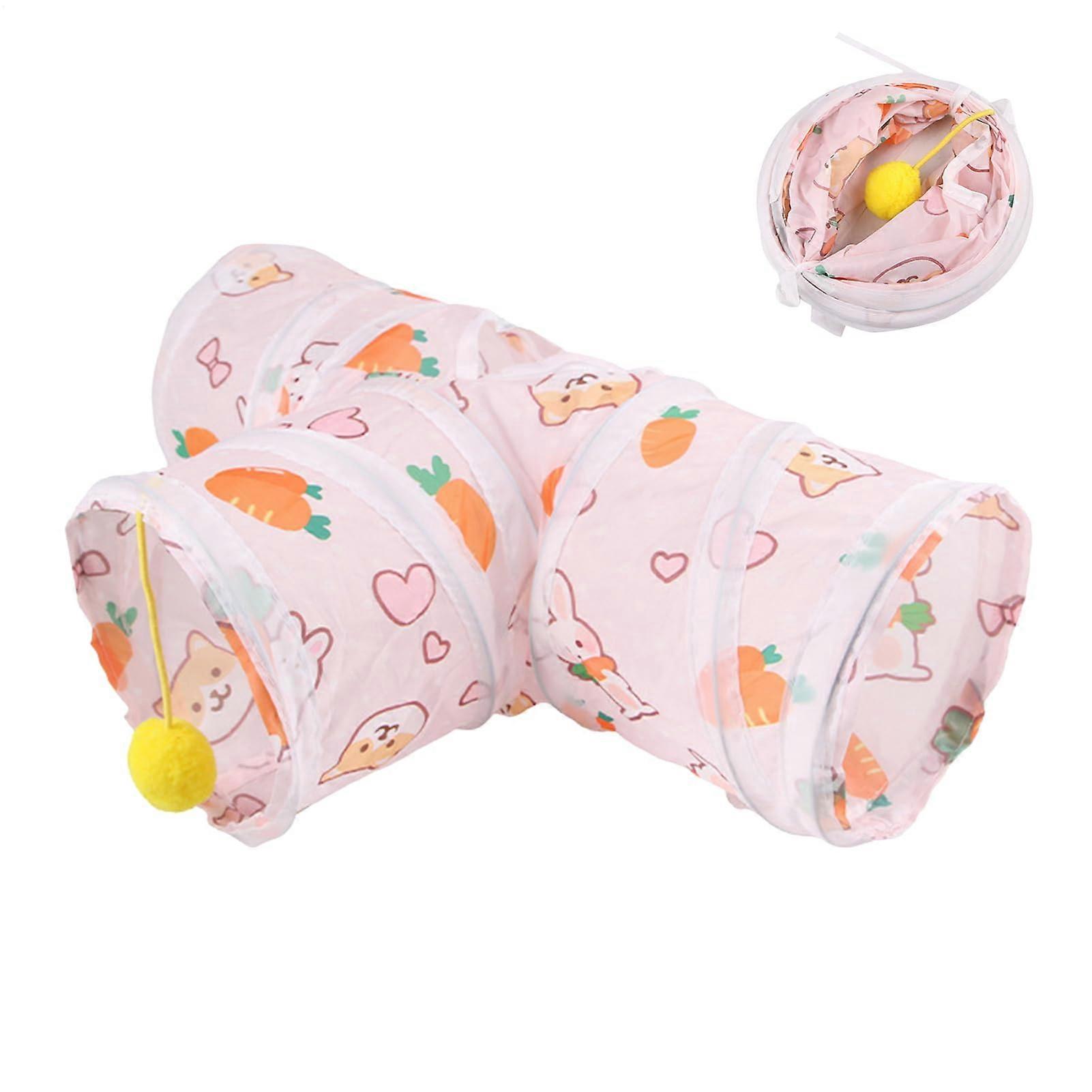 Bunny Tunnel, Foldable Rabbit Toy Tunnel for Rabbits, Ferrets, Hamsters