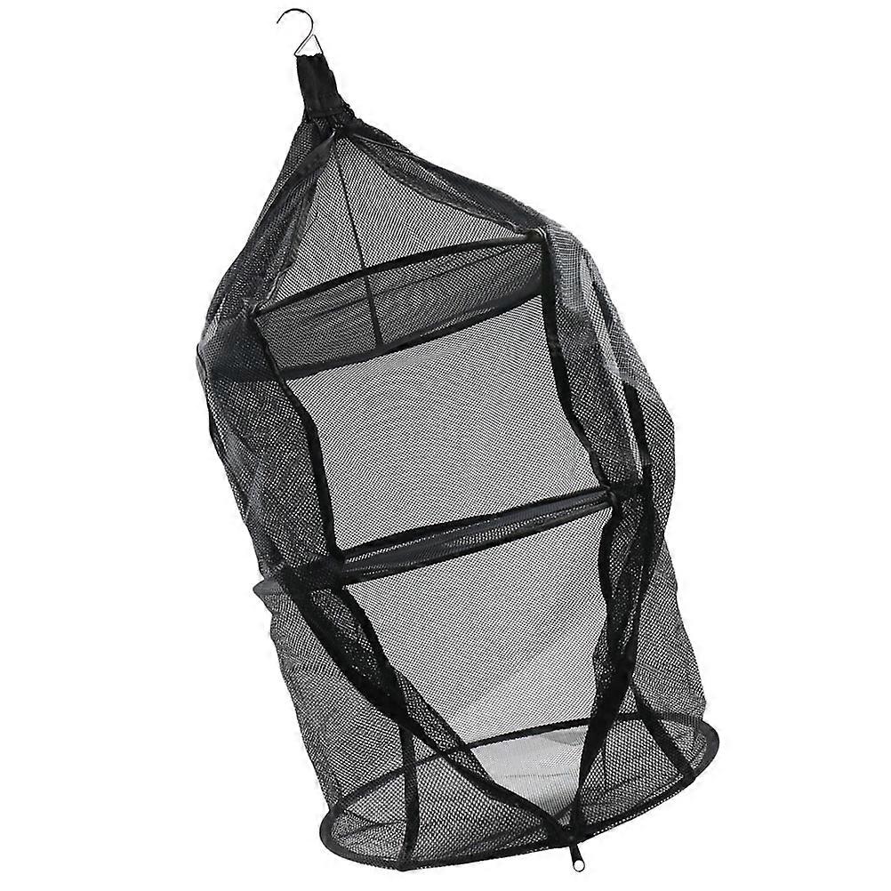 Laundry Drying Rack Circular Shape Nylon Material Black 69X38X38CM Ventilation 1Pack