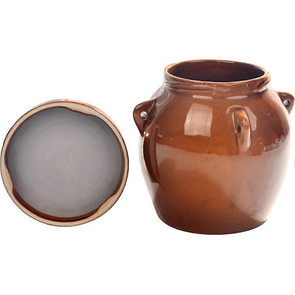 Premium Ceramic Pickle Jar Traditional Sealed Storage Solution For Kitchen Use 1Set