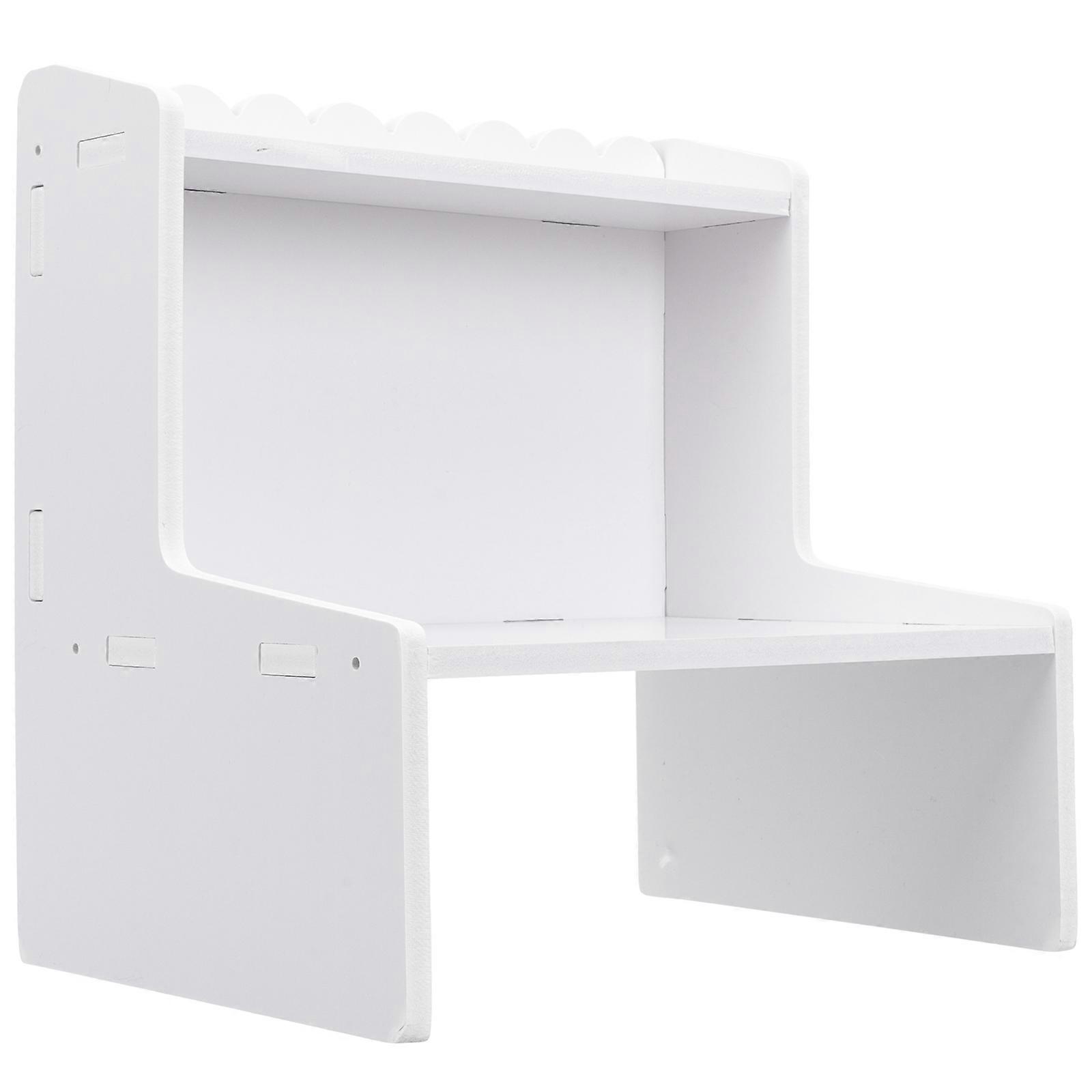 Wooden Desk Organizer Shelf for Cosmetics and Tools – Space Saving Design, Ideal for Office or Home Use