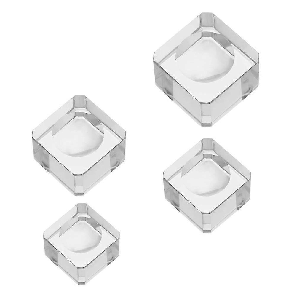 4pcs Glass Desktop Crystal Balls Bases Decorative Storage Racks