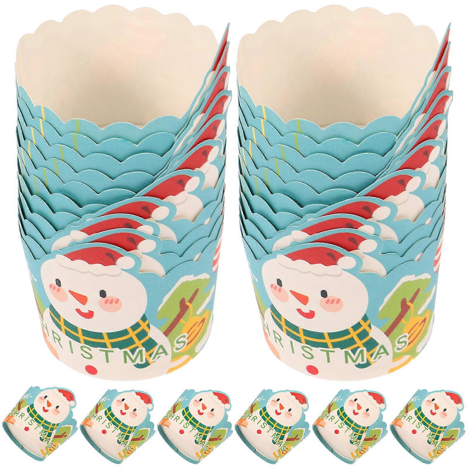 Christmas Cupcake Wrapping Holders Muffin Paper Cups Holding Cupcakes Multi-Colored 50Pcs