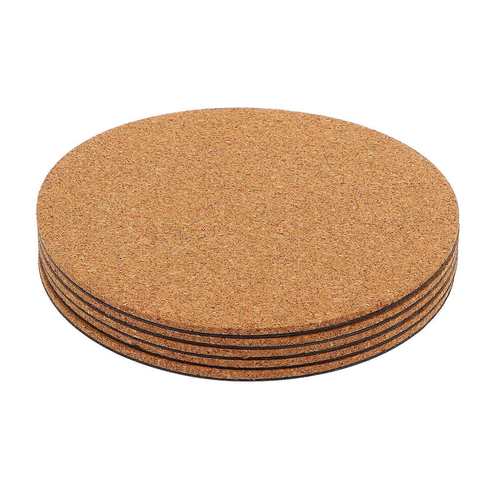 Cork Plant Coasters 5Pcs Round Plant Mats For Flowerpot In The Garden Chocolate Eco-Friendly And Waterproof Property