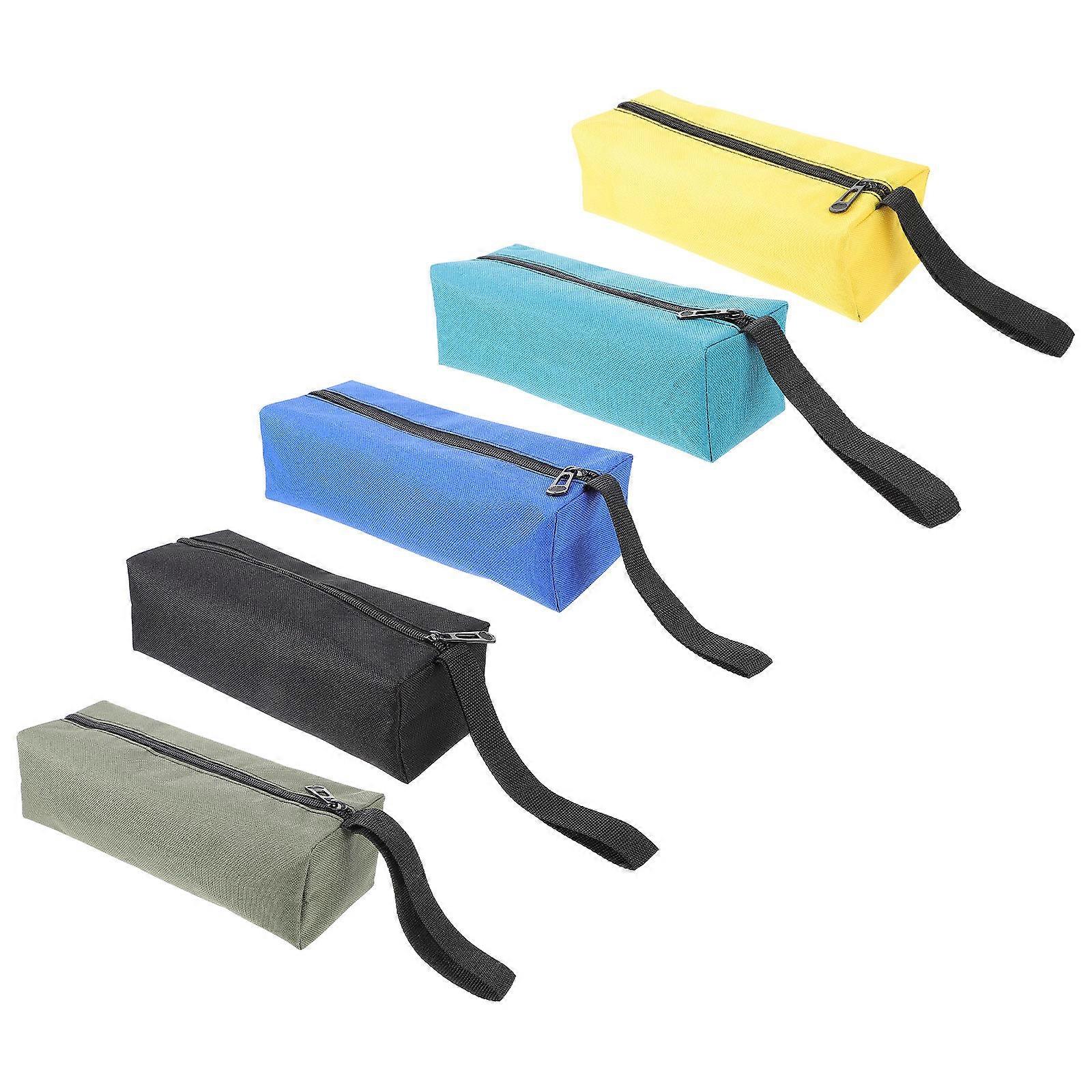 Waterproof Small Tool Bag Zipper Pouch Multi-purpose Organizer 24.50X8.50X7.00cm Suitable For Home And Office 5Pcs Assorted Color