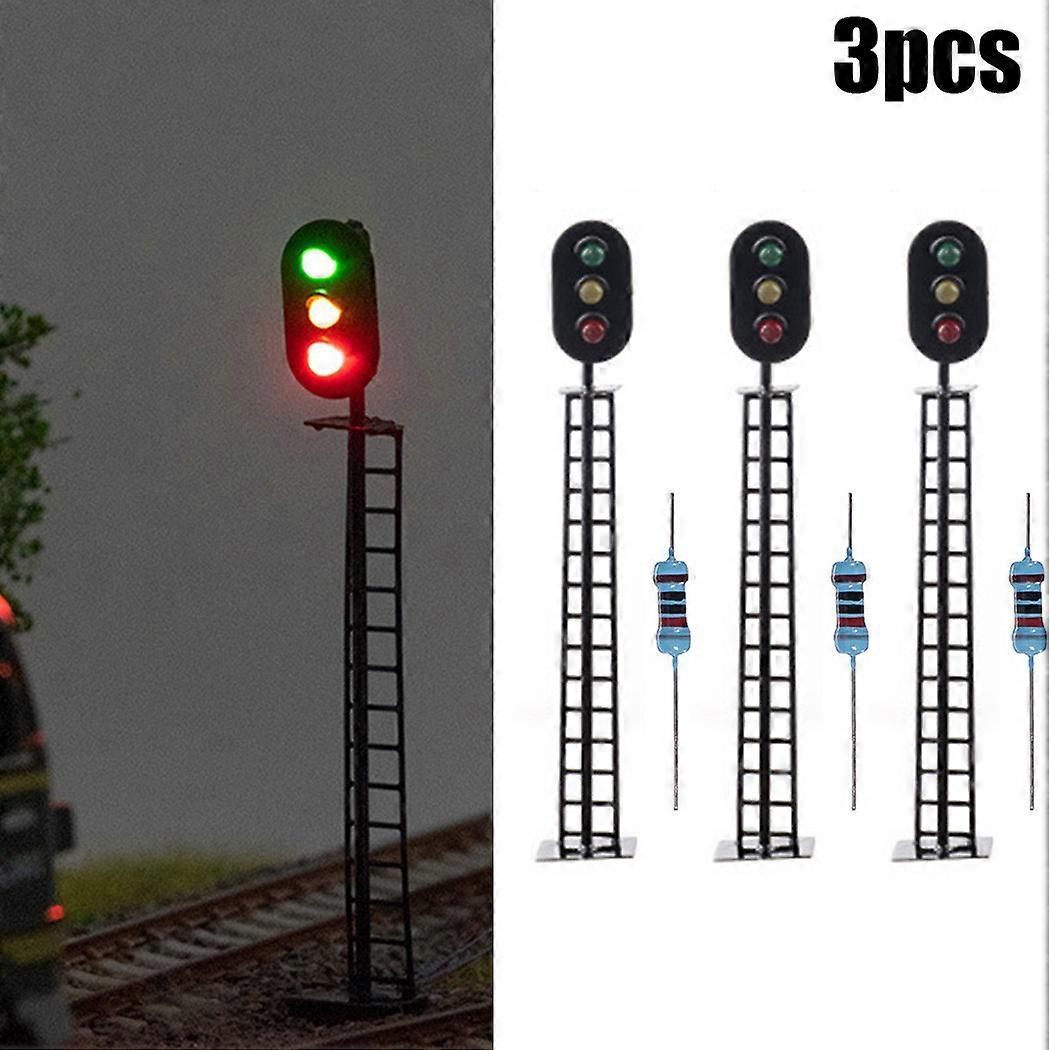 3X 00 1:87 铁路模型 ABS 金属 3 转向信号灯方面 3/12v DC OO 仪表预接线高品质