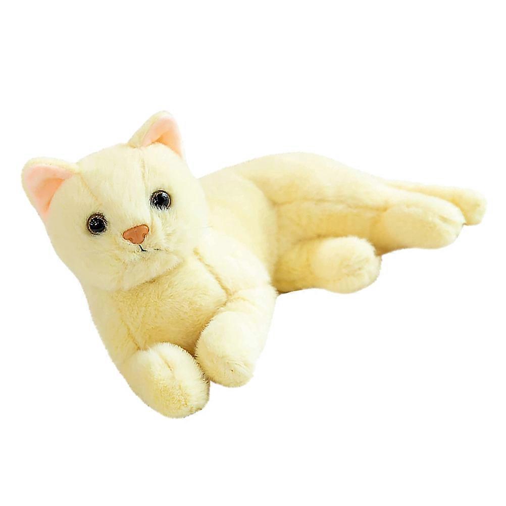 Realistic Cat Plush Toy for Kids with Soft Plush Material and Durable Craftsmanship Yellow 40cm